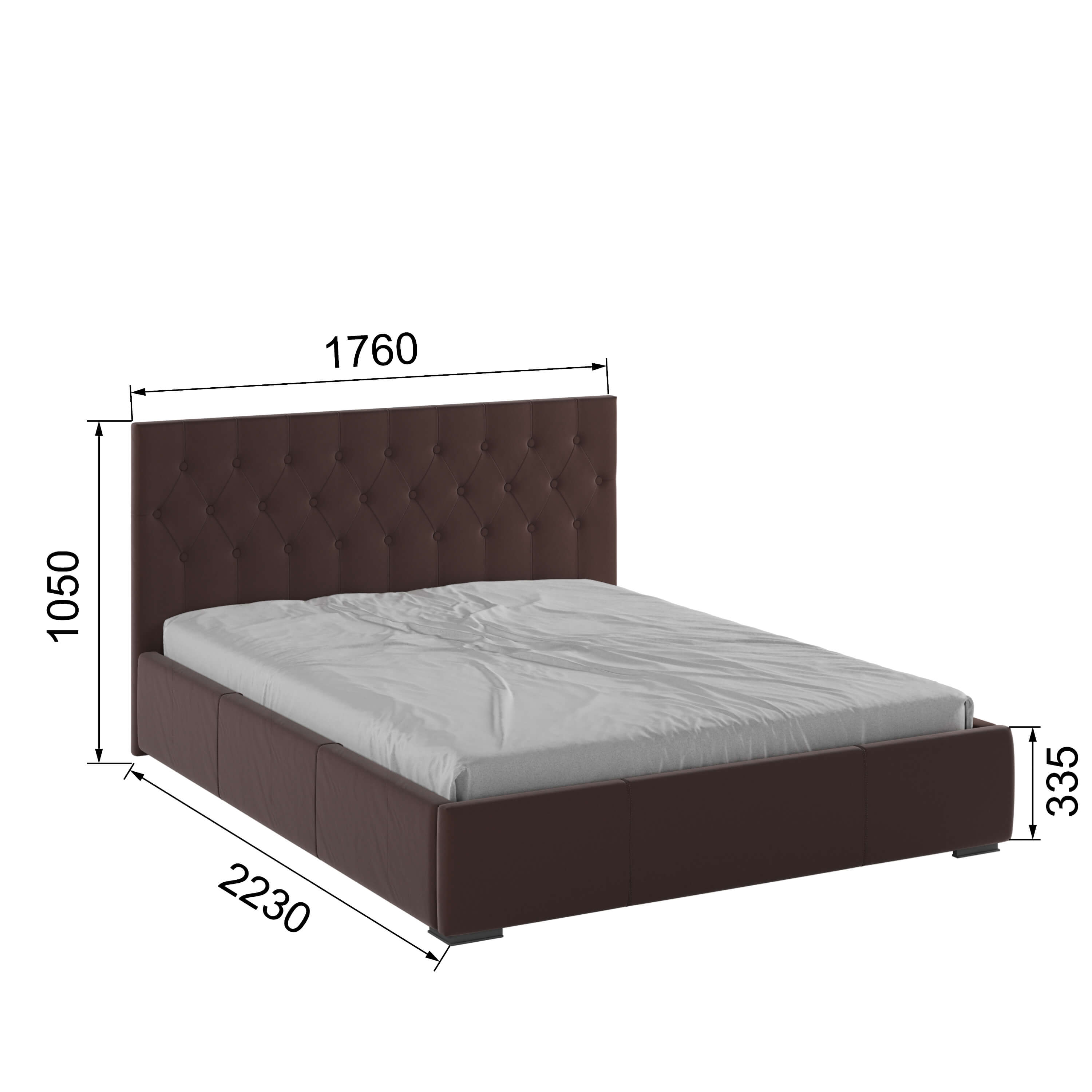 Корпус Октавия интерьерной кровати (1,6м) коричневый ромб
