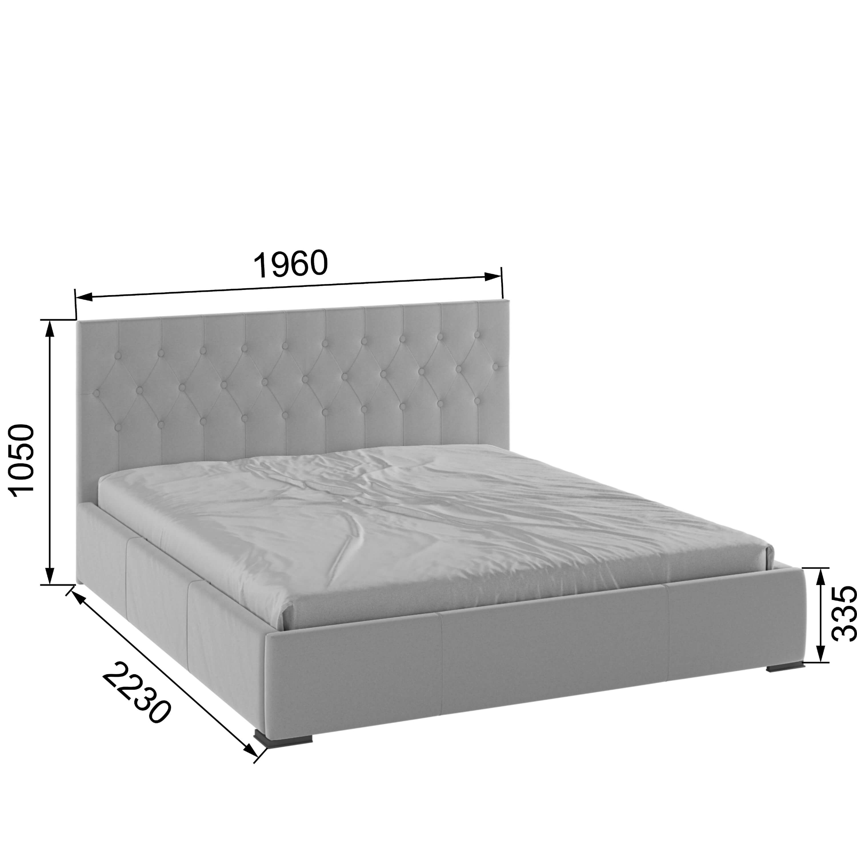 Корпус Октавия интерьерной кровати (1,8м) светло-серый ромб