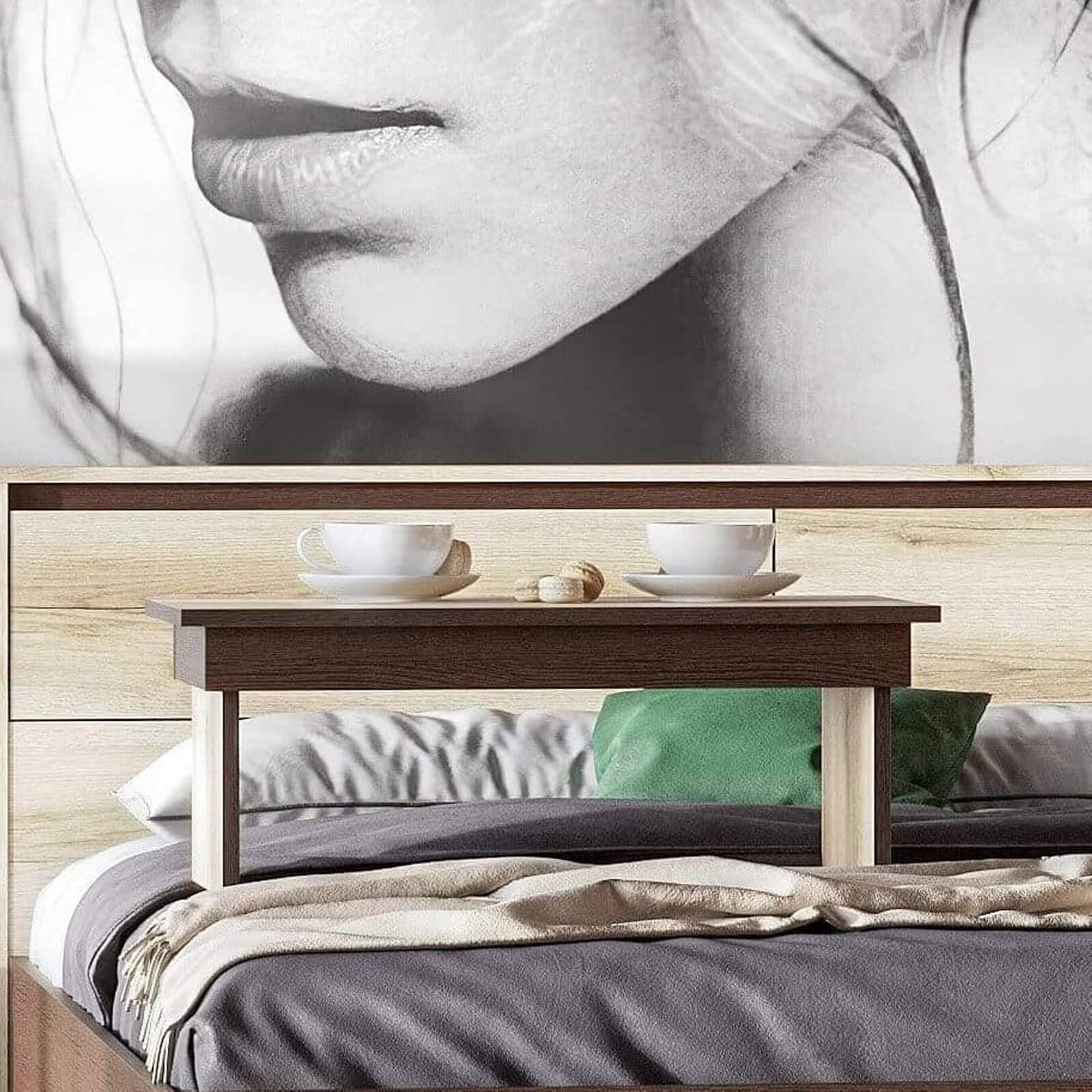 МС "Берген" Кровать двойная (1,6х2,0) (Дуб венге/Дуб делано) серия 3 