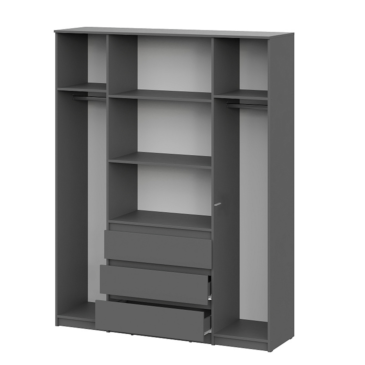 МС "Денвер" Шкаф четырехстворчатый (серия 2) Графит серый