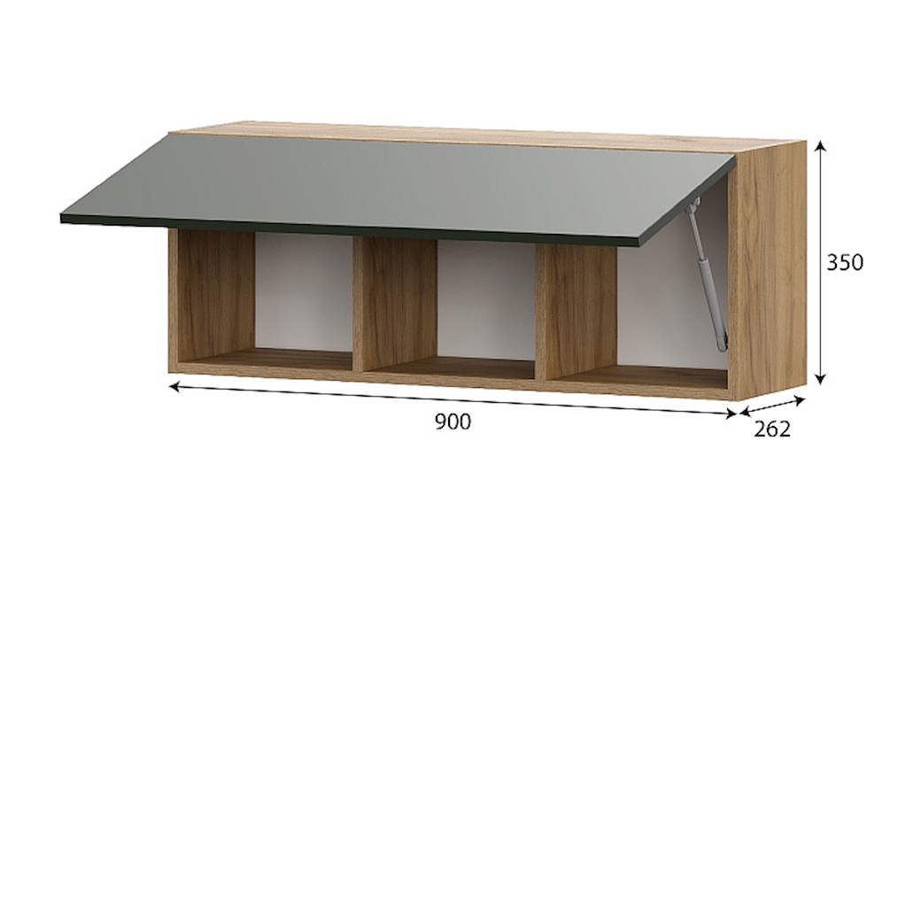 МС "Милан" Шкаф навесной Дуб Золотой/Олива Софт