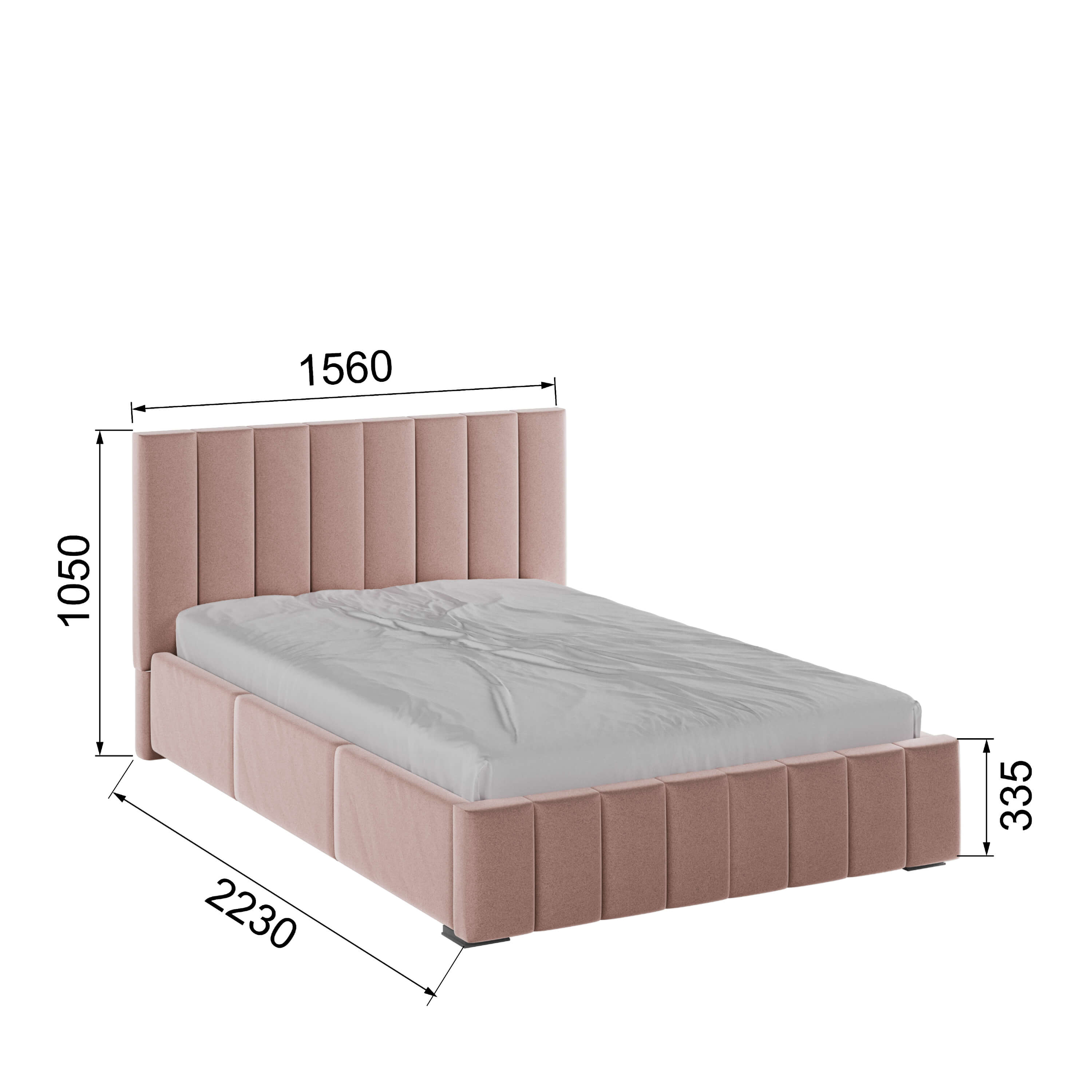 Корпус Нега интерьерной кровати (1,4м) пыльная роза