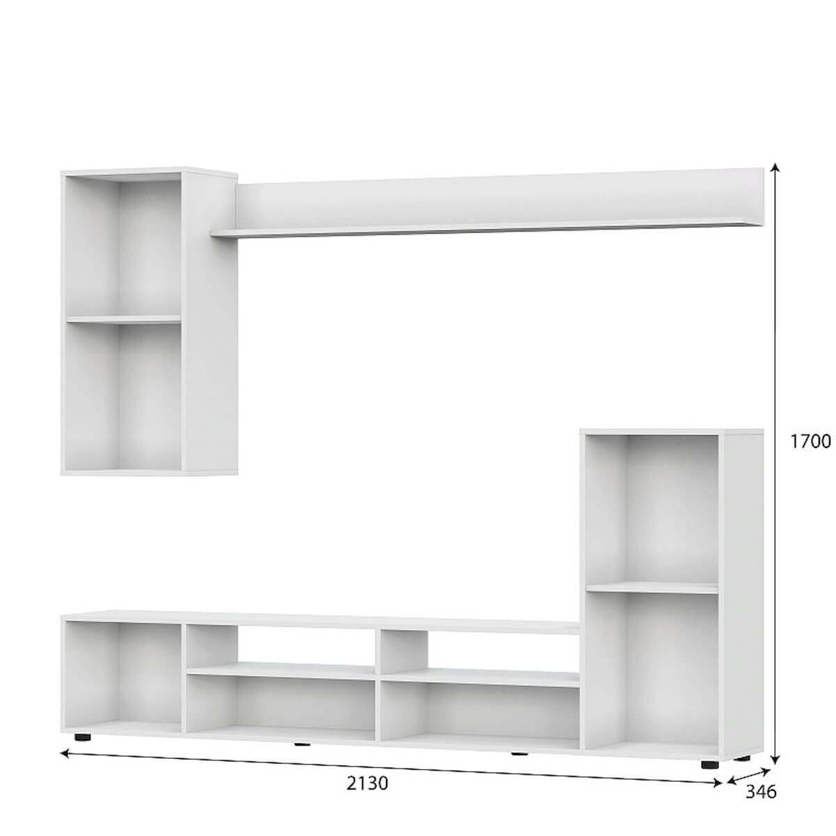 Мебель для гостиной "МГС 4" Белый / Цемент светлый