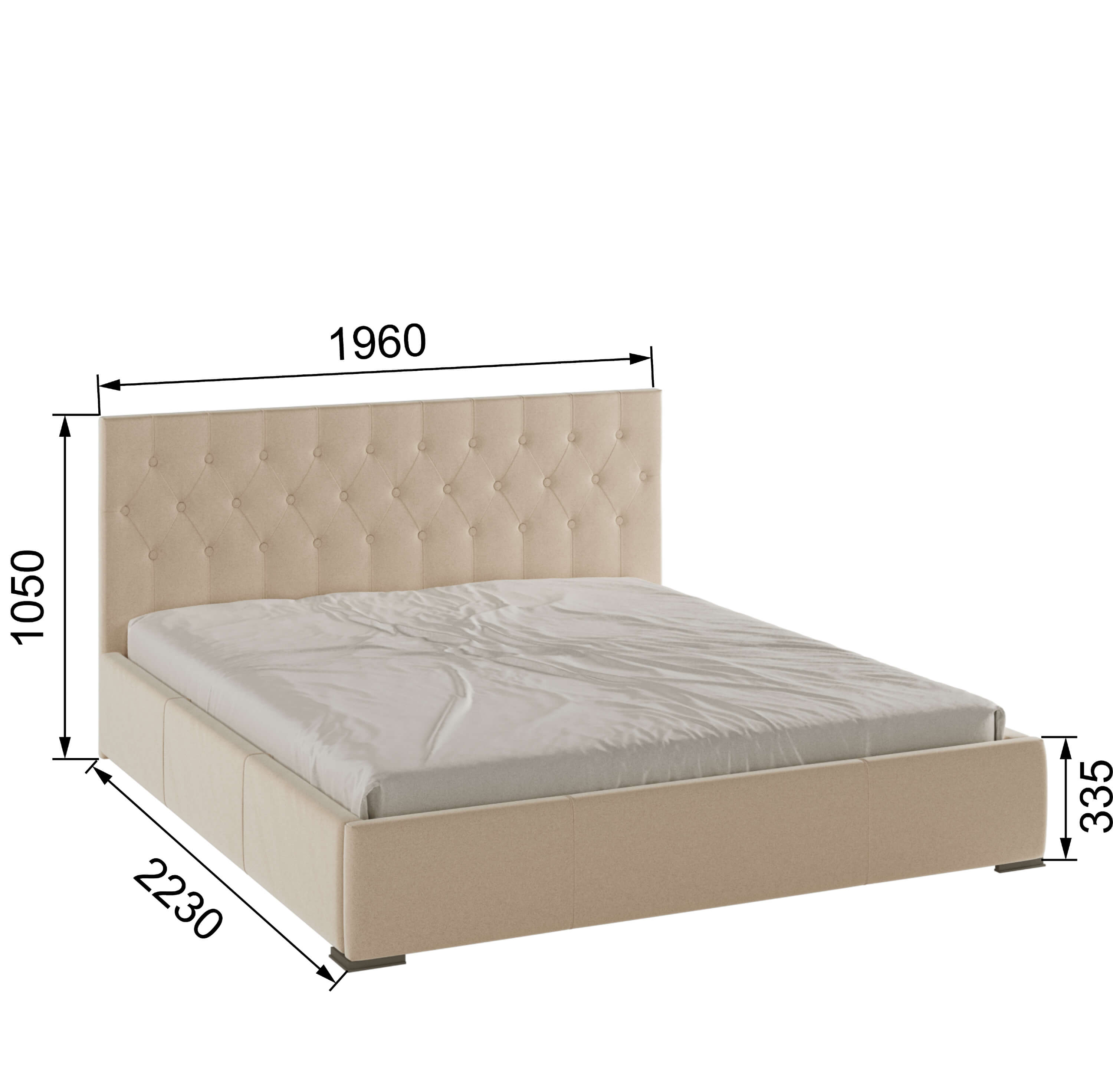 Корпус Октавия интерьерной кровати (1,8м) бежевый ромб
