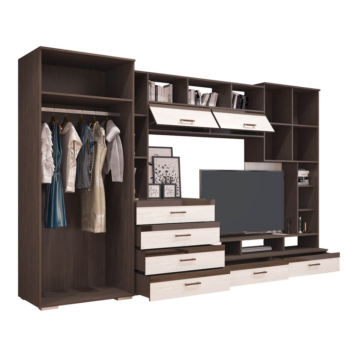 Гостиная Коста ЛДСП дуб венге/крафт белый