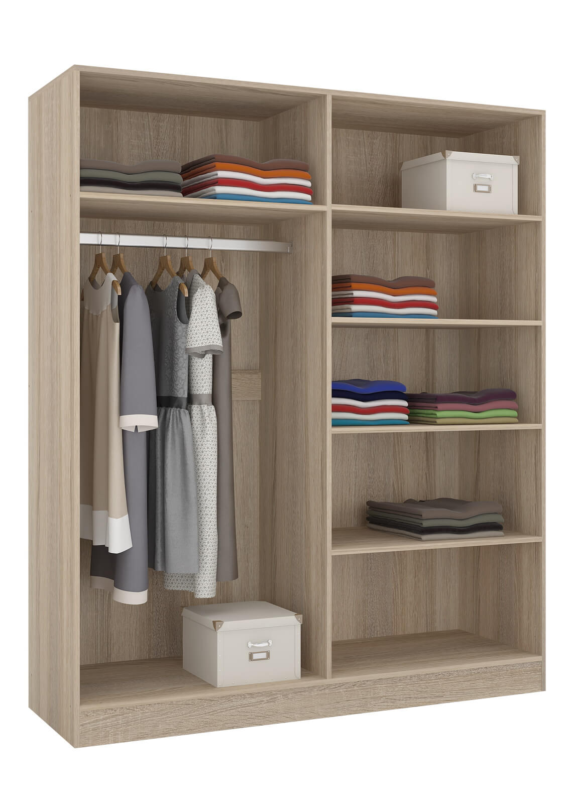 Шкаф 4х.ств. "Леси" (сонома / белый)