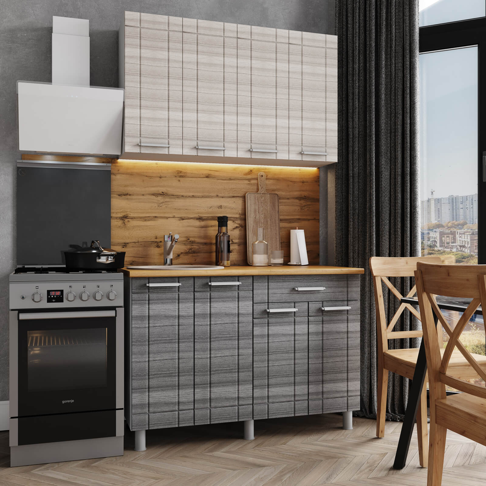 "Бомбей Готовое решение" 1,2 м белый/сандал белый/сандал серый