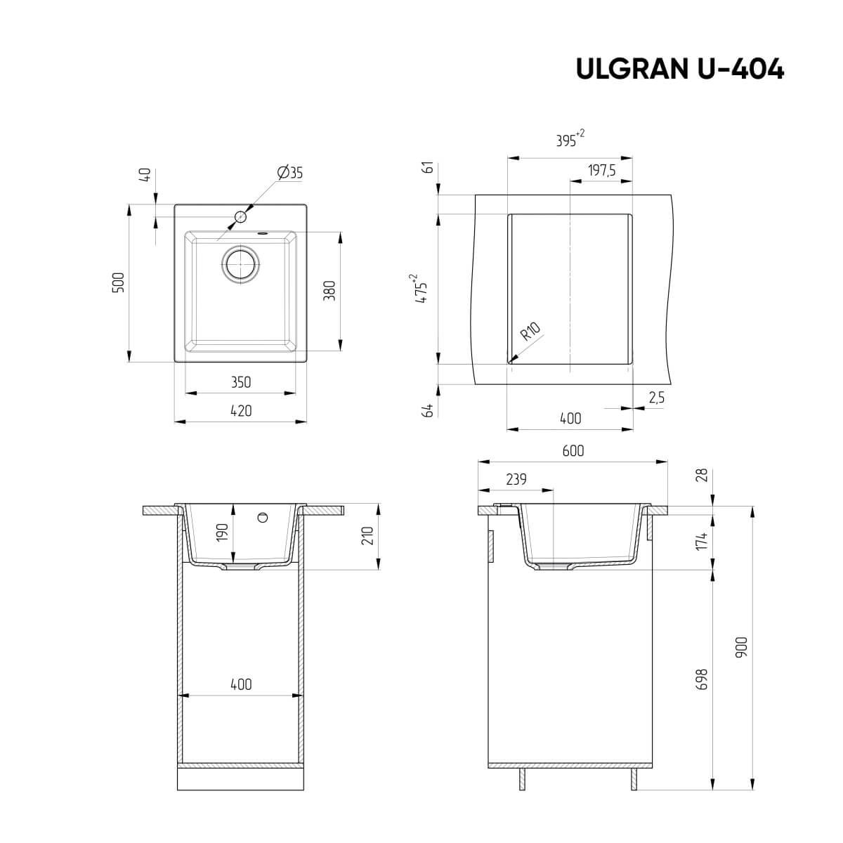 Мойка Ulgran U-404