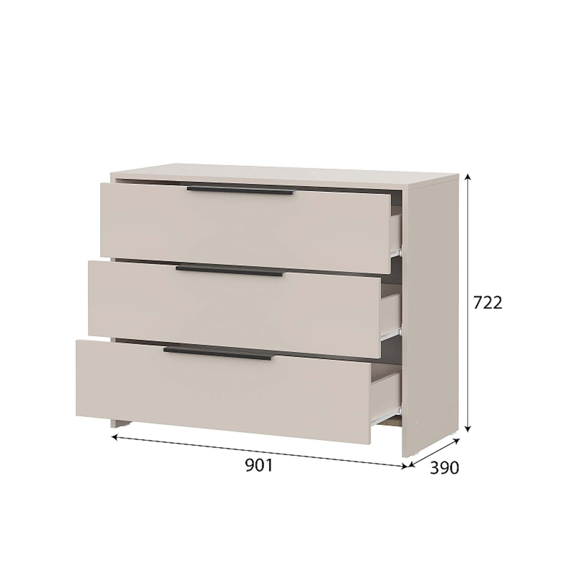 МС "Камелия 1" Комод 3 ящика (Серия 2) Меланж