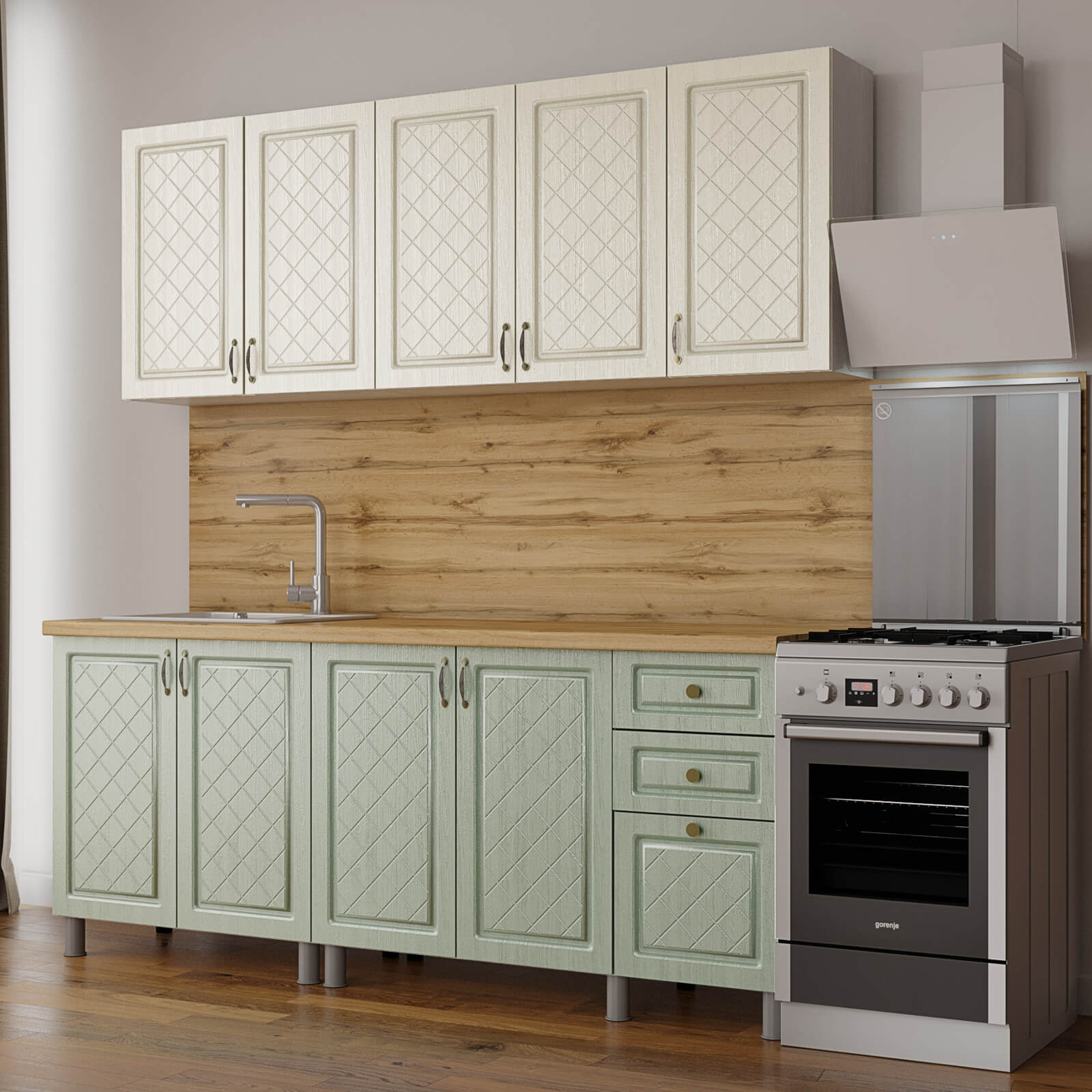 "Версаль Готовое решение" 2,0 м белый/айвори/васаби