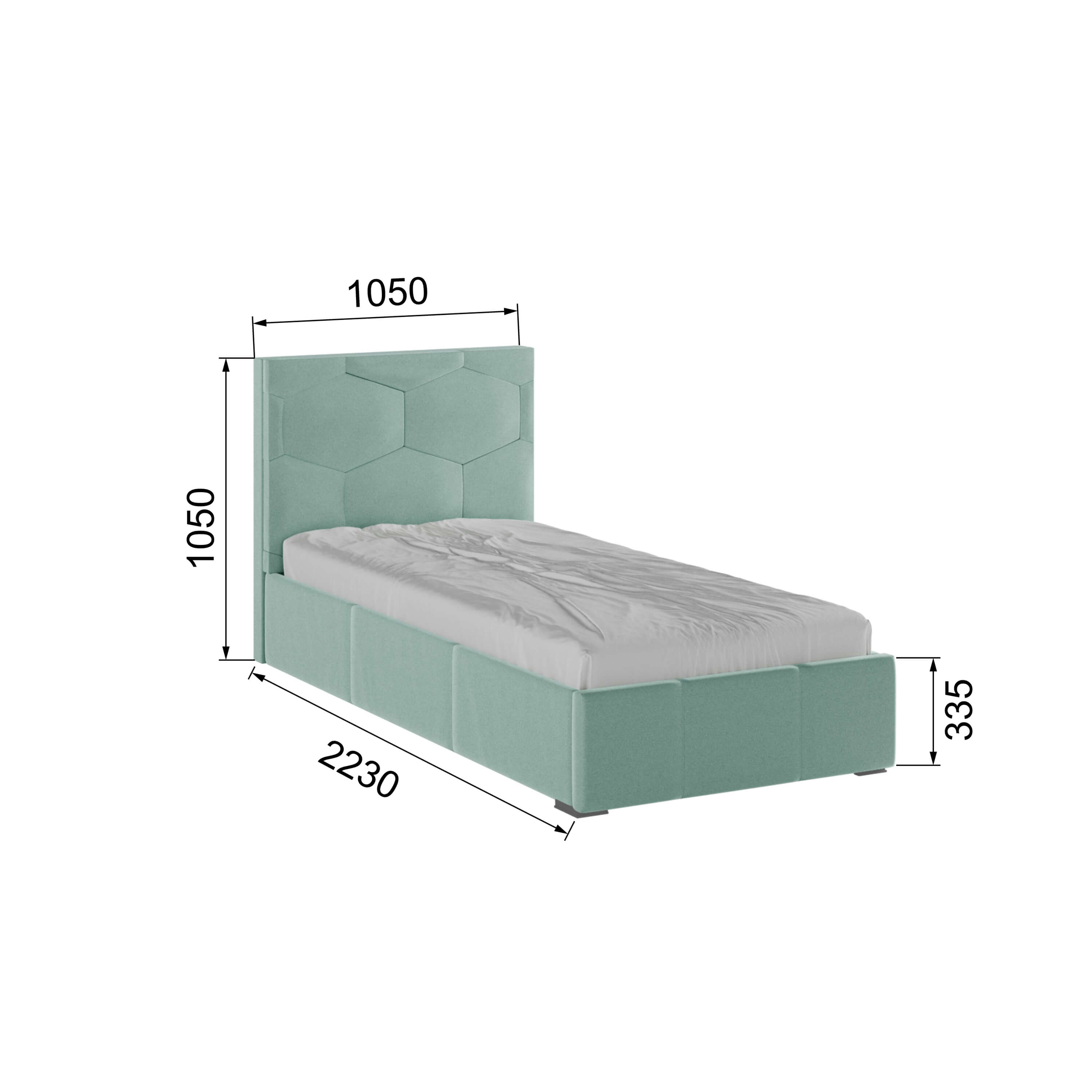 Корпус Манука интерьерной кровати (0,9м) мятный
