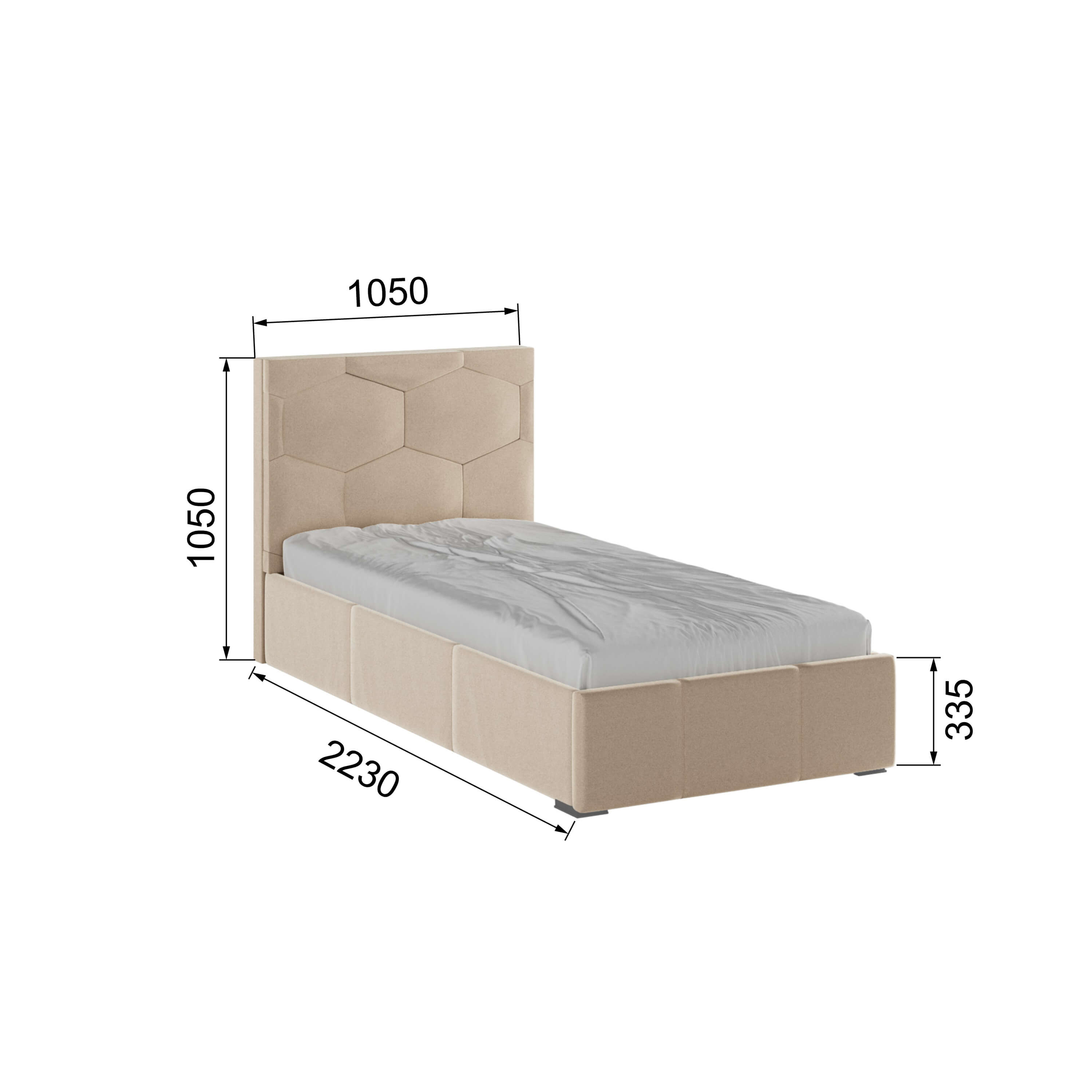 Корпус Манука интерьерной кровати (0,9м) бежевый