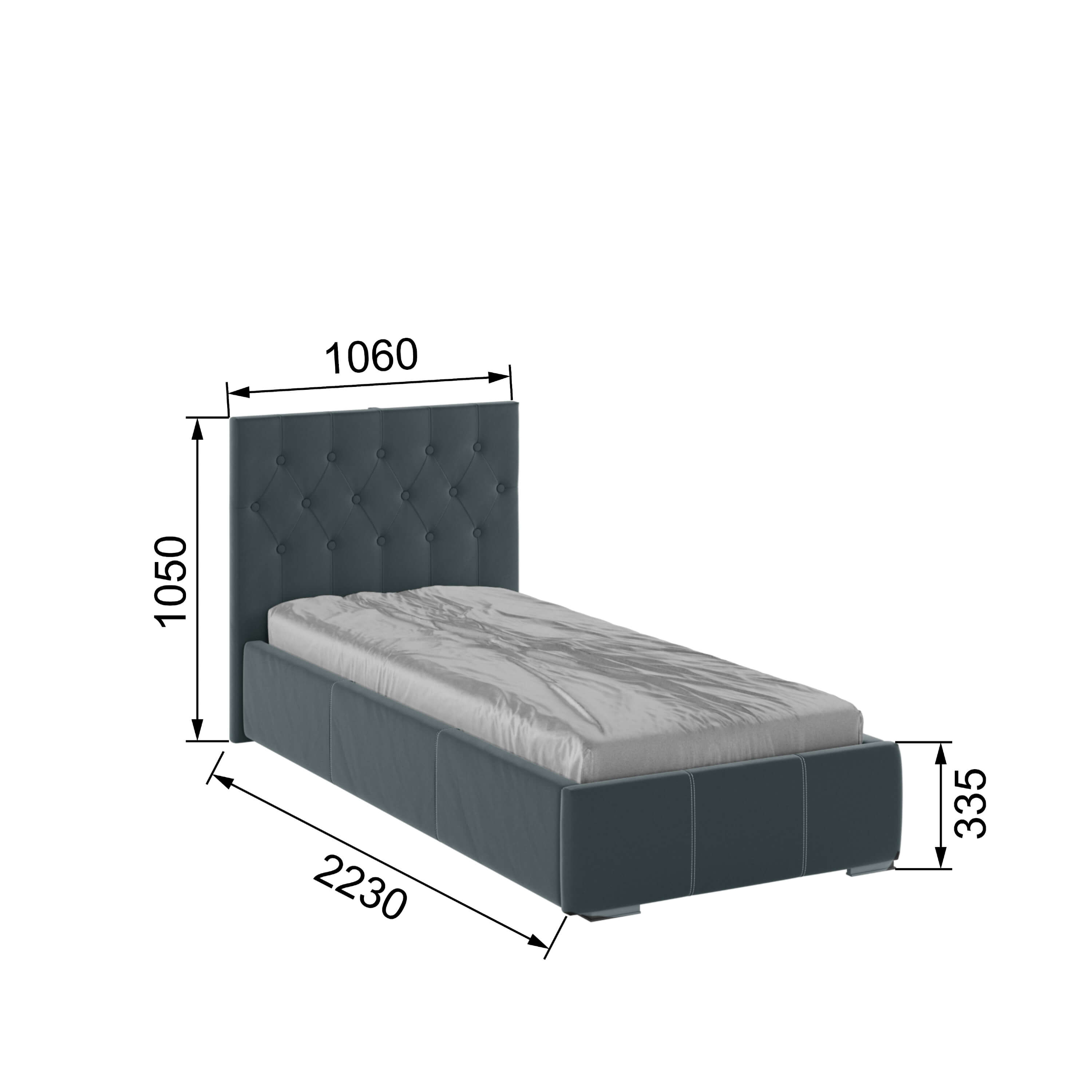Корпус Октавия интерьерной кровати (0,9м) серый ромб