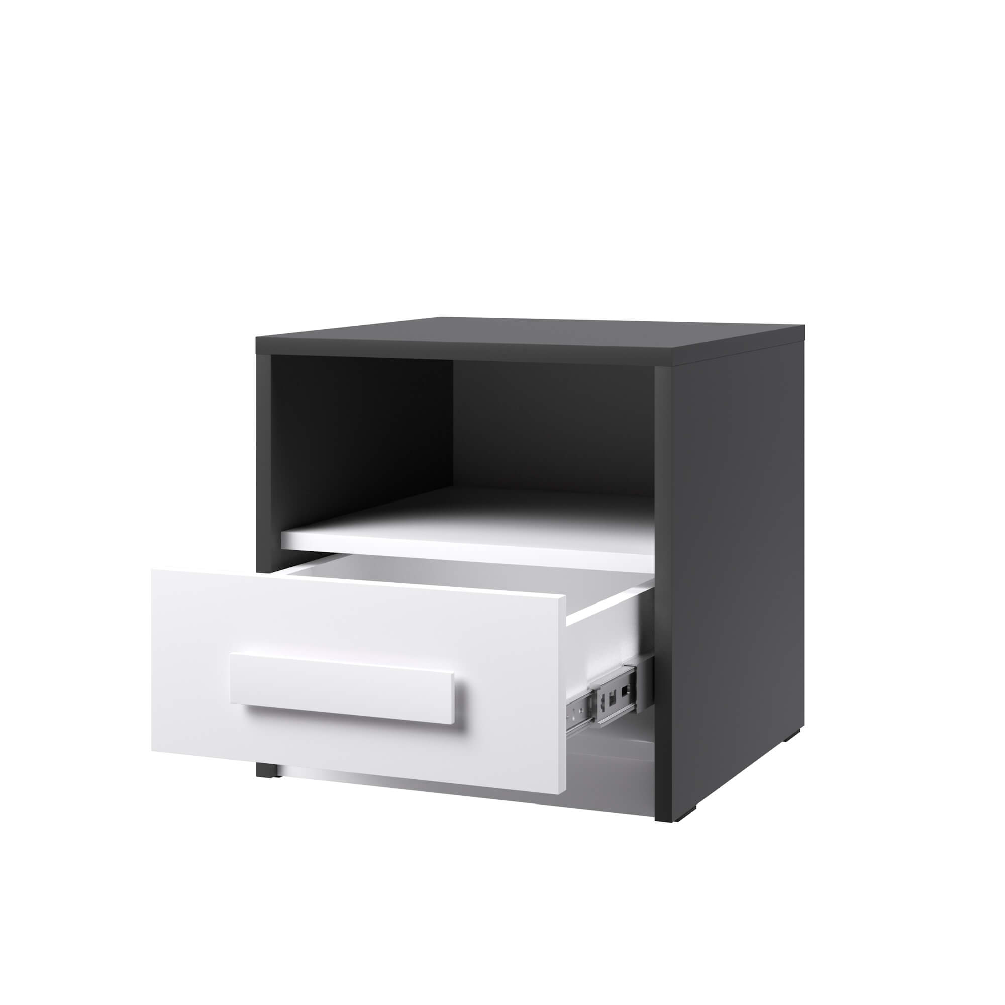 Спальня Кэнди Тумба КТ-1 графит/белый/белый