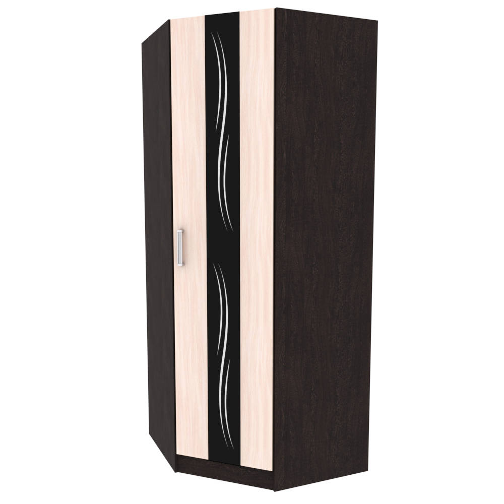 Спальня Эрика шкаф угловой с зеркалом венге/дуб молочный