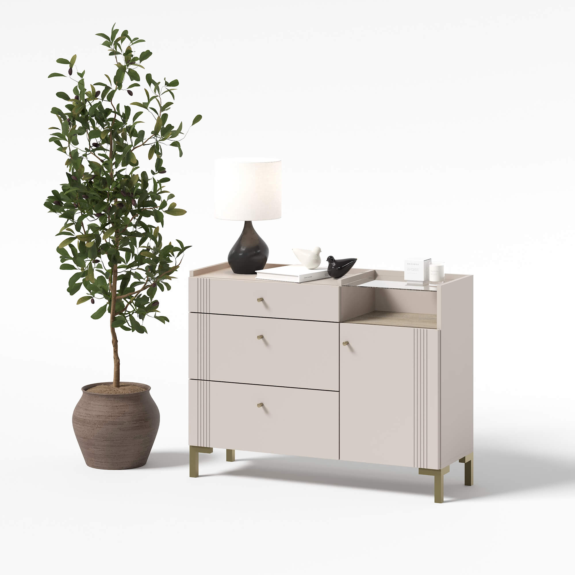 МС "Одетта" Комод с ящиками и створкой (КМ1)