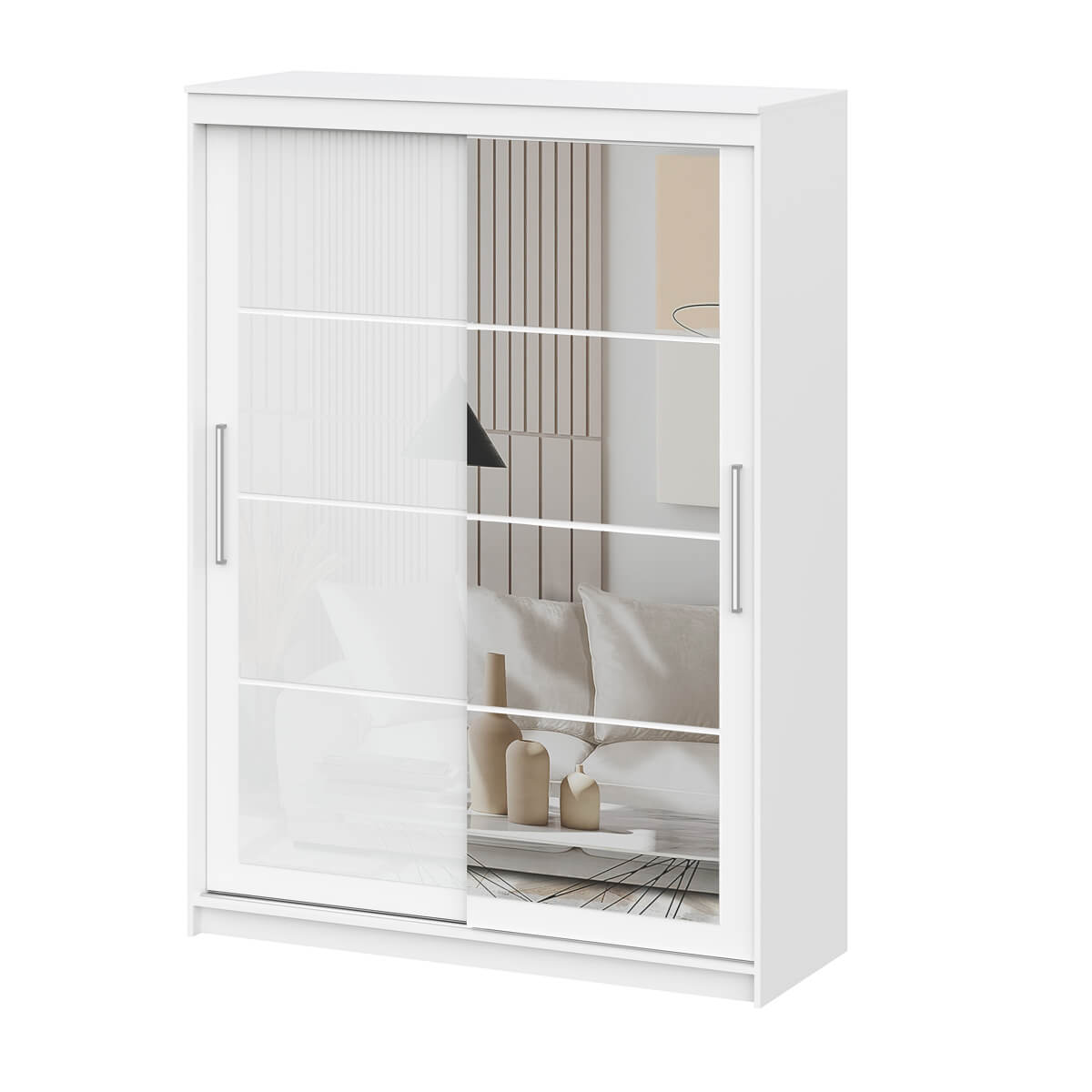 Шкаф-купе "ШКП 3" (1,6) Серия 2 Белый текстурный