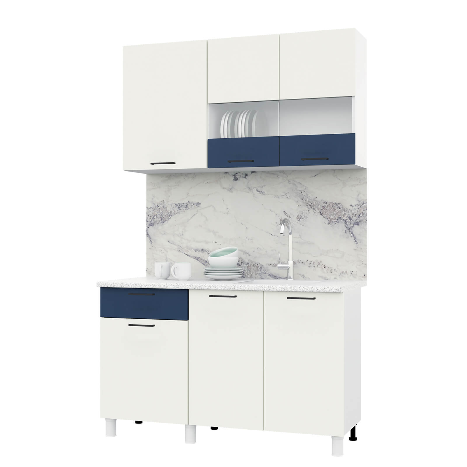 "Trend 1300" МДФ Холст сапфир - холст молоко