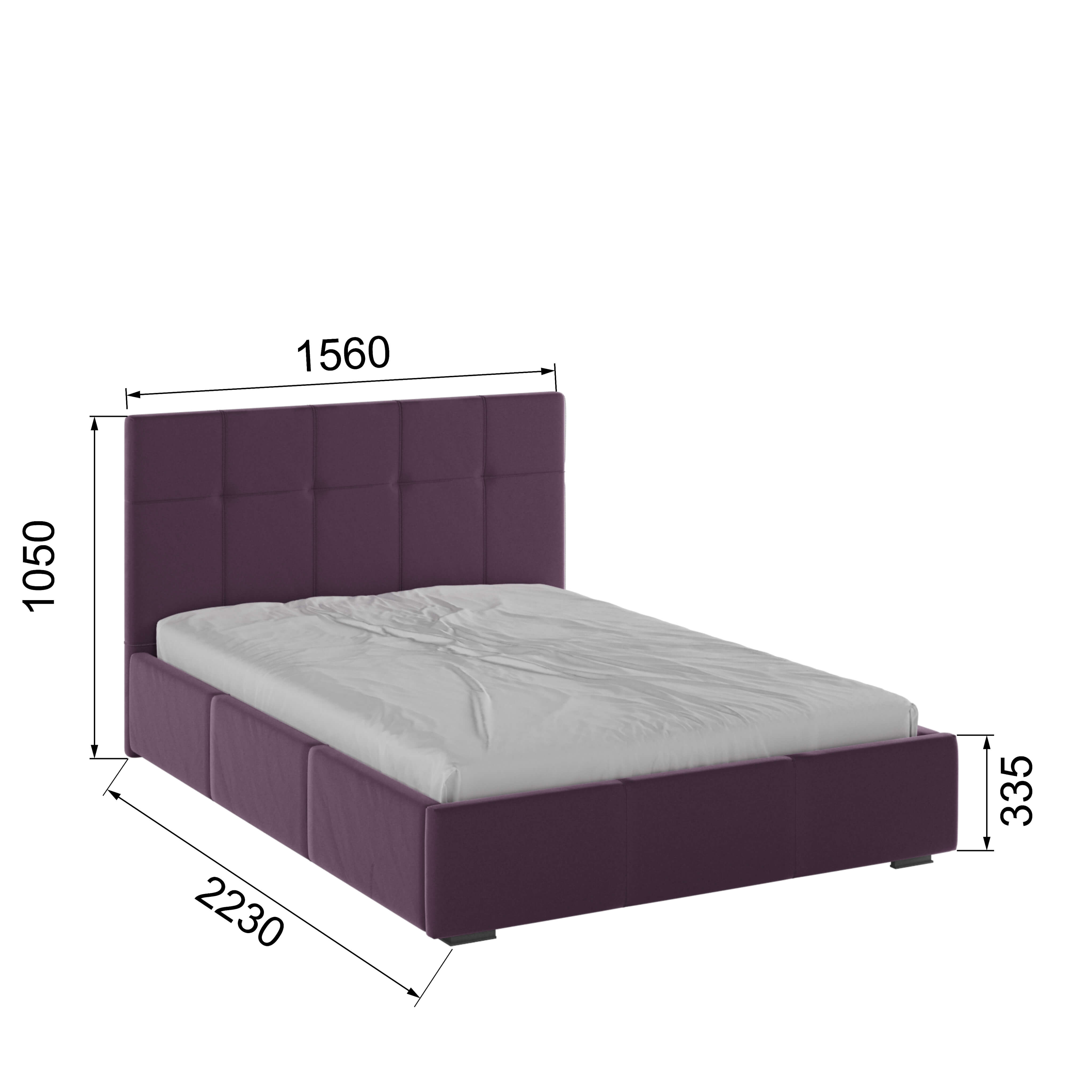 Корпус Рио интерьерной кровати (1,4м) винный квадрат