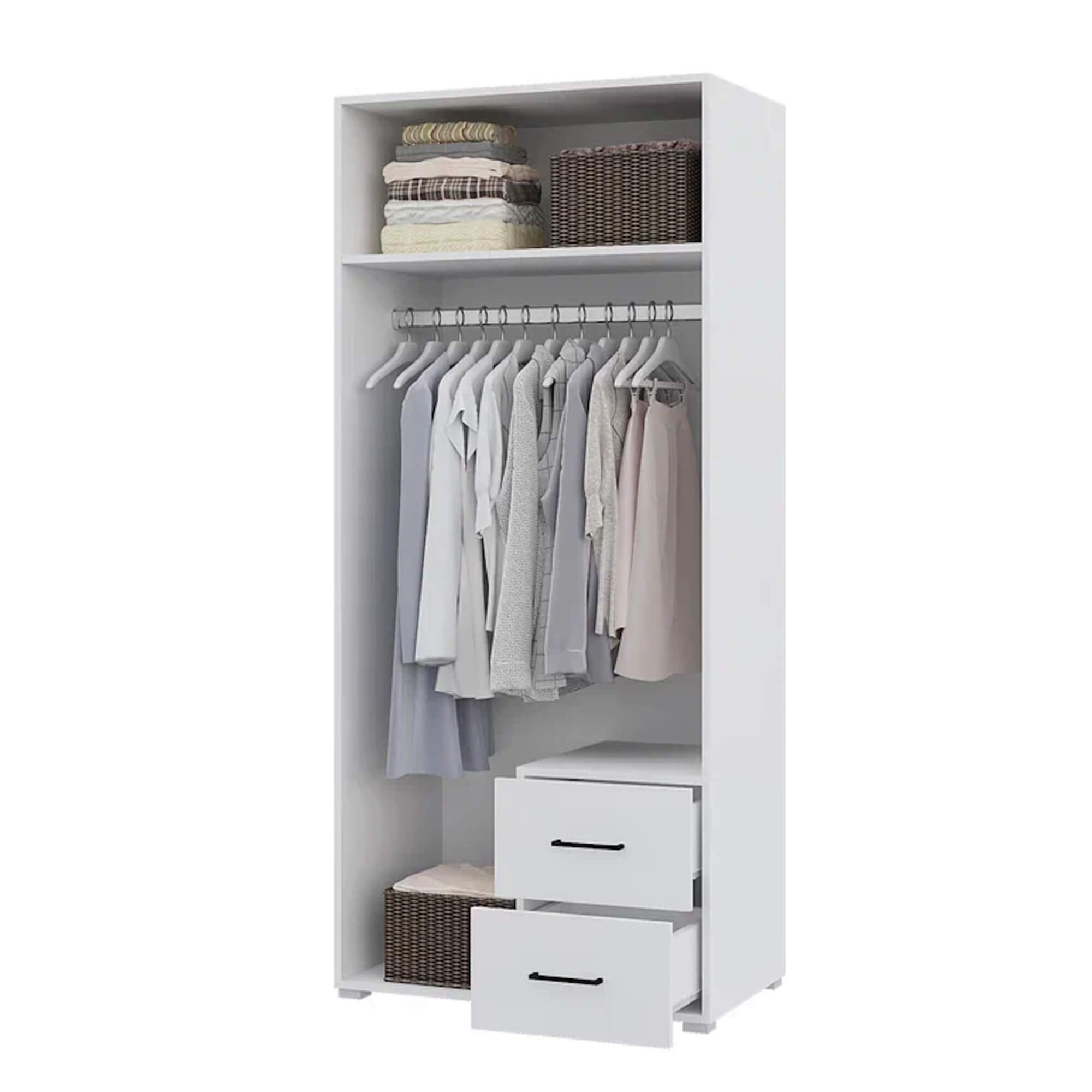 "Victor" Шкаф 2х. ств. 2 ящ. (Белый - бетон)