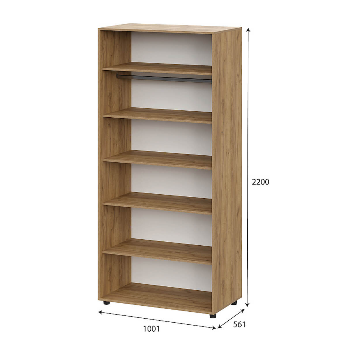 МС "Милан" Шкаф двухстворчатый Дуб Золотой/Белый Матовый