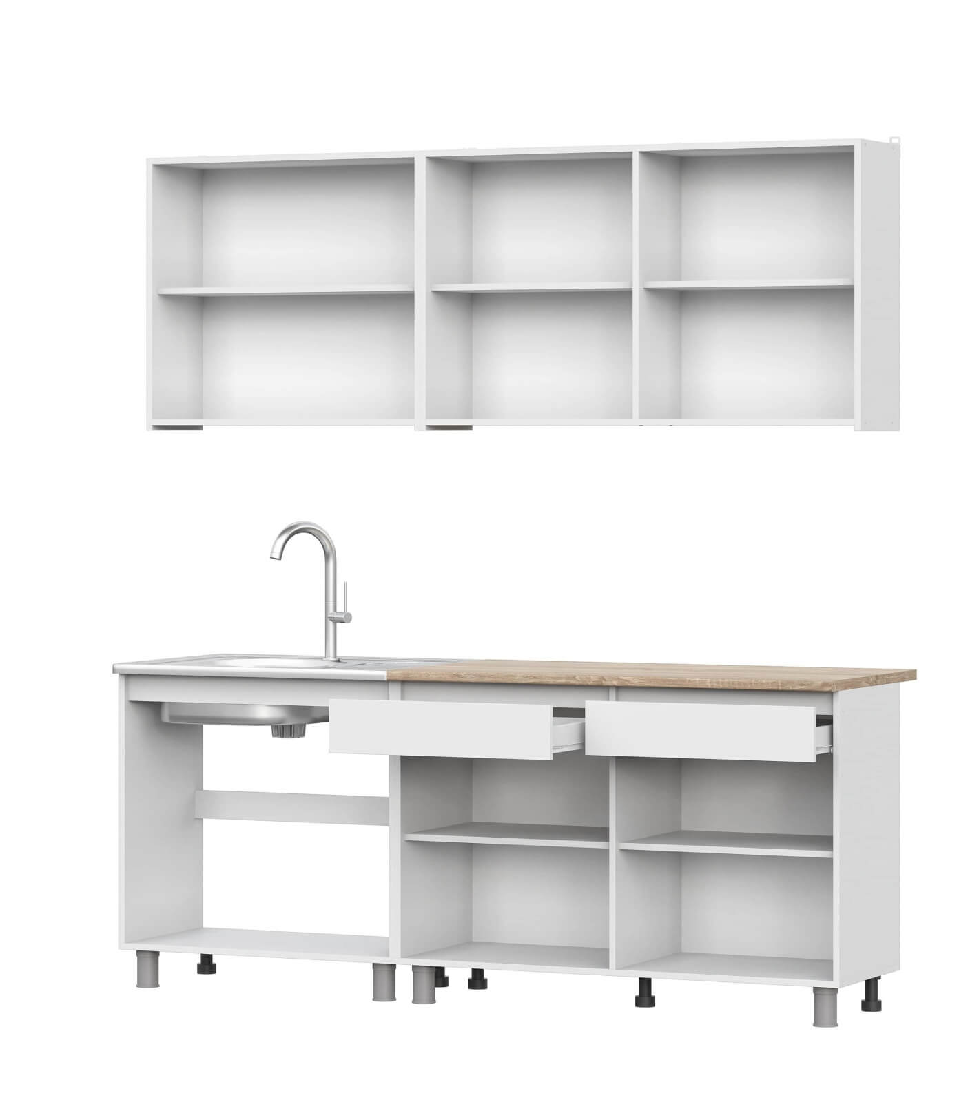 Кухонный гарнитур "Одри" (Симпл) (2,0м) Белый/Дуб сонома