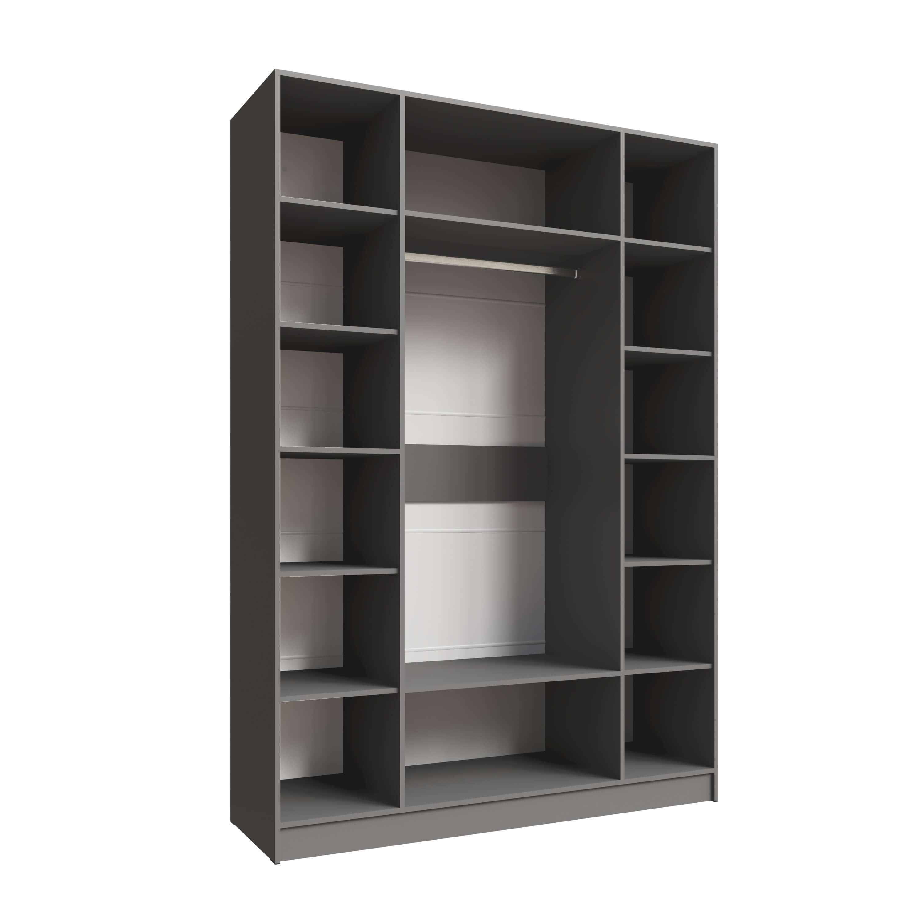 Шкаф Мадрид (1,6) с зеркалом графит серый