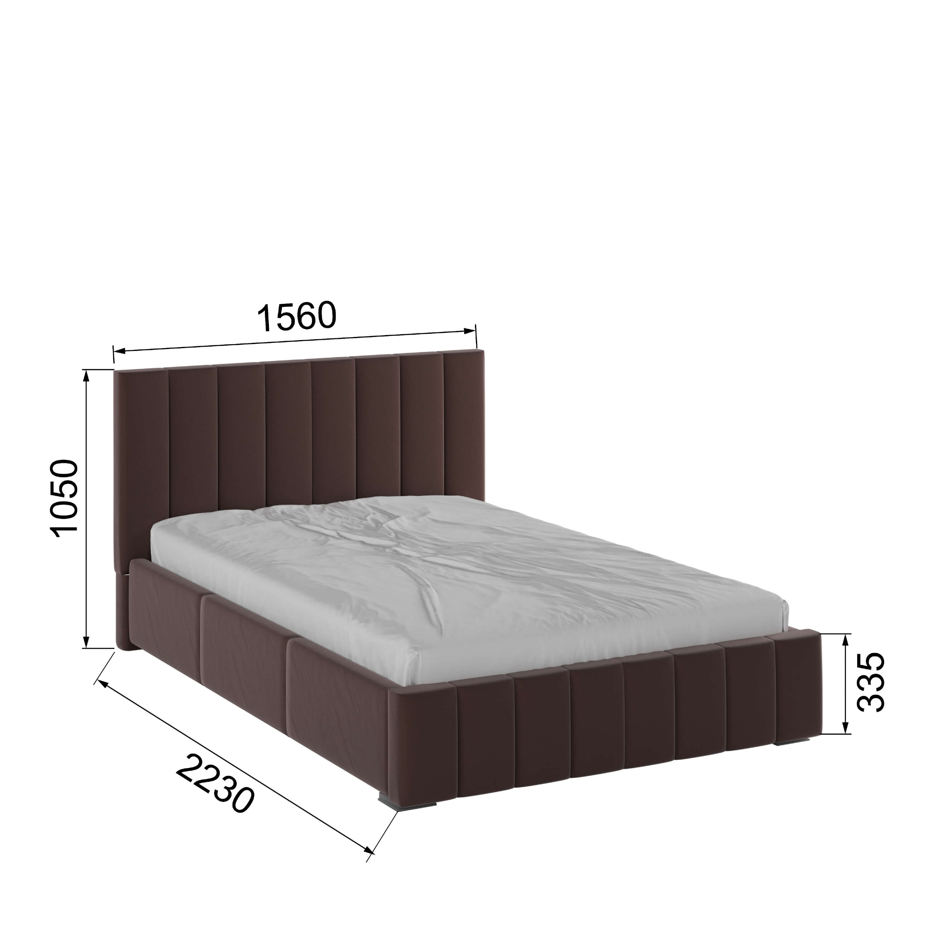 Корпус Нега интерьерной кровати (1,4м) коричневый