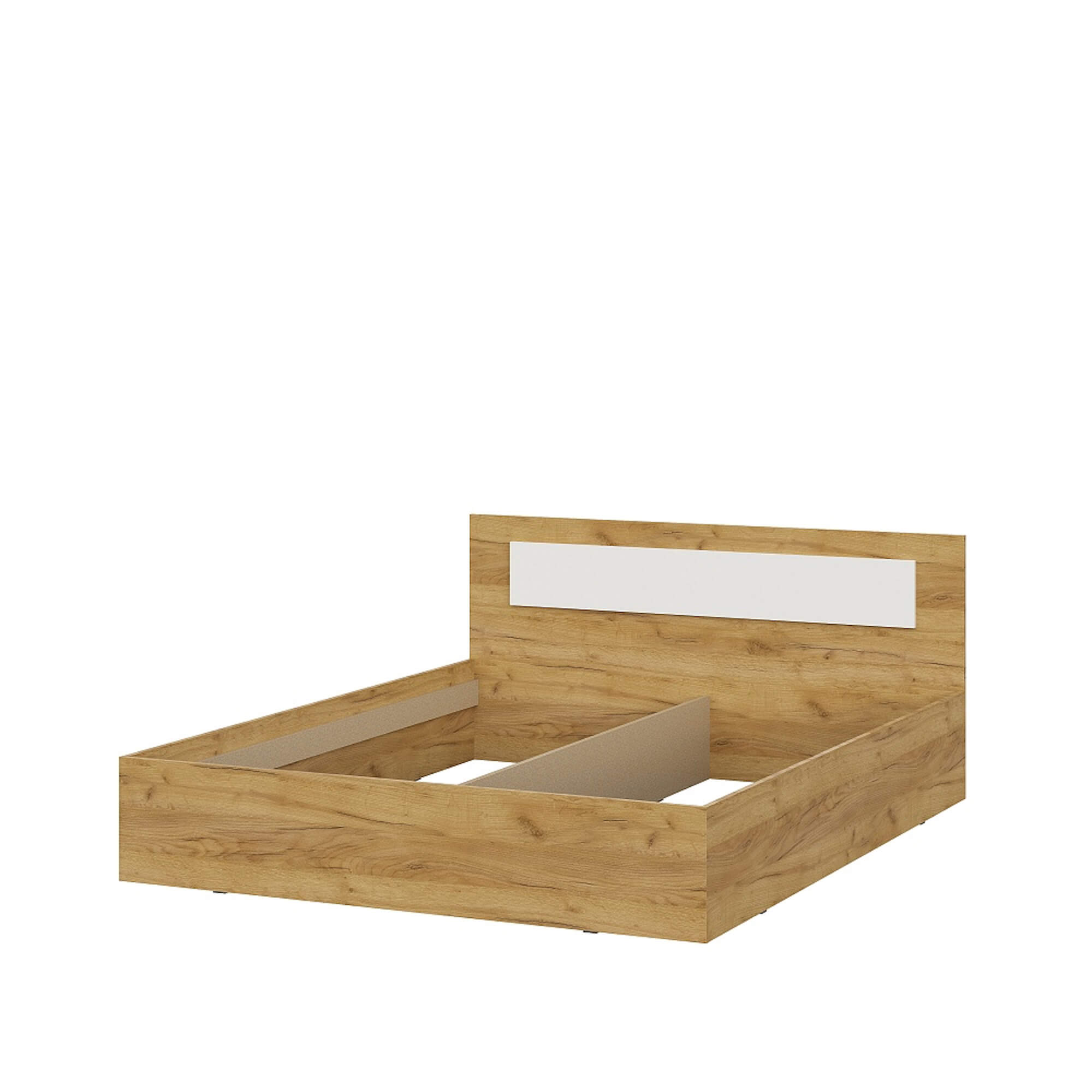 МС "Дольче" Кровать двойная (1,6*2,0) Дуб Золотой/Белый