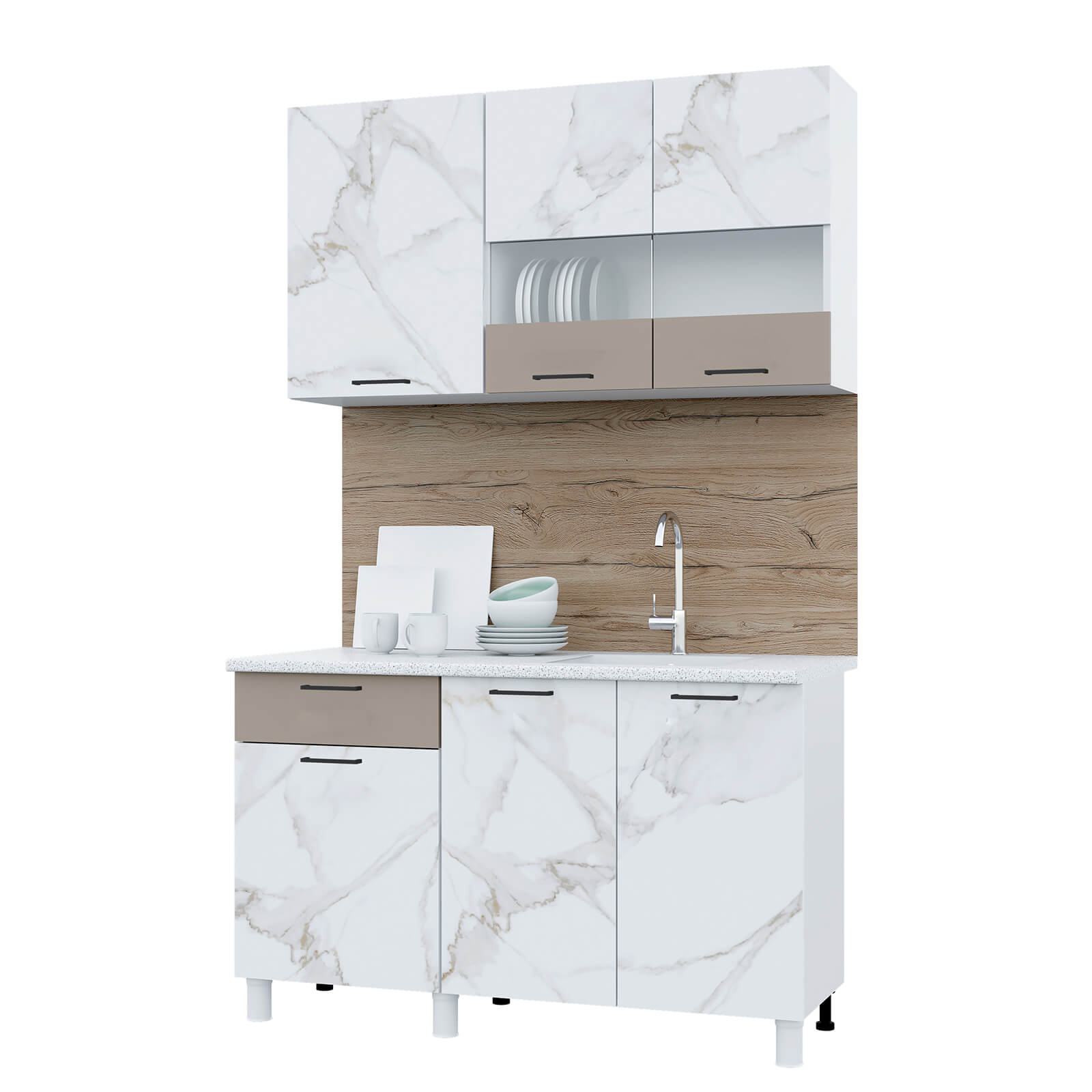 "Trend 1300" МДФ Мрамор милк - холст латте