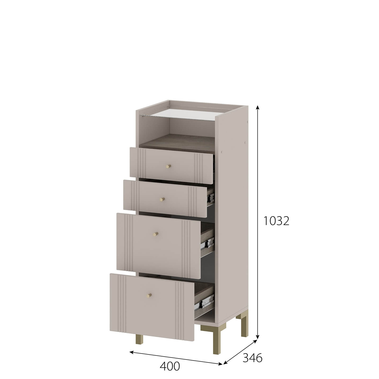 МС "Одетта" Комод 4 ящика (КМ2)
