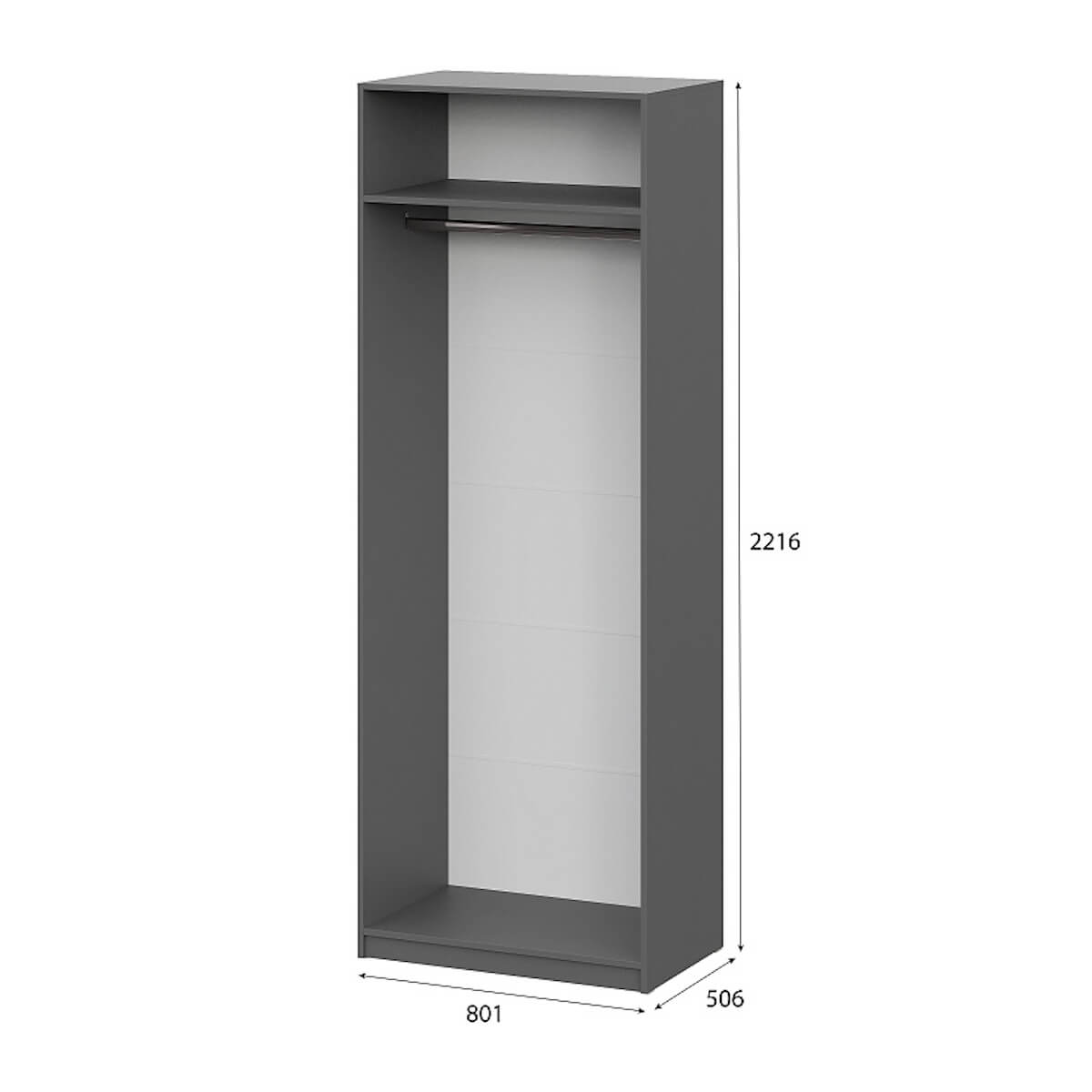Шкаф "ШК 5" (800) (Серия 2) Графит серый