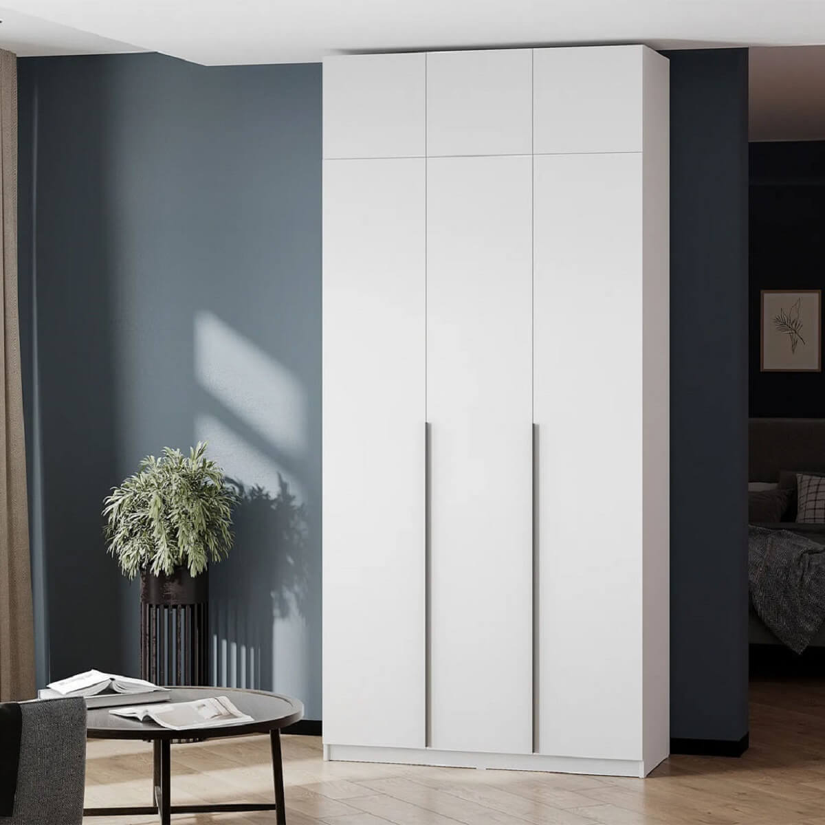 Шкаф "ШК 5" (1200 Антресоль) Белый текстурный