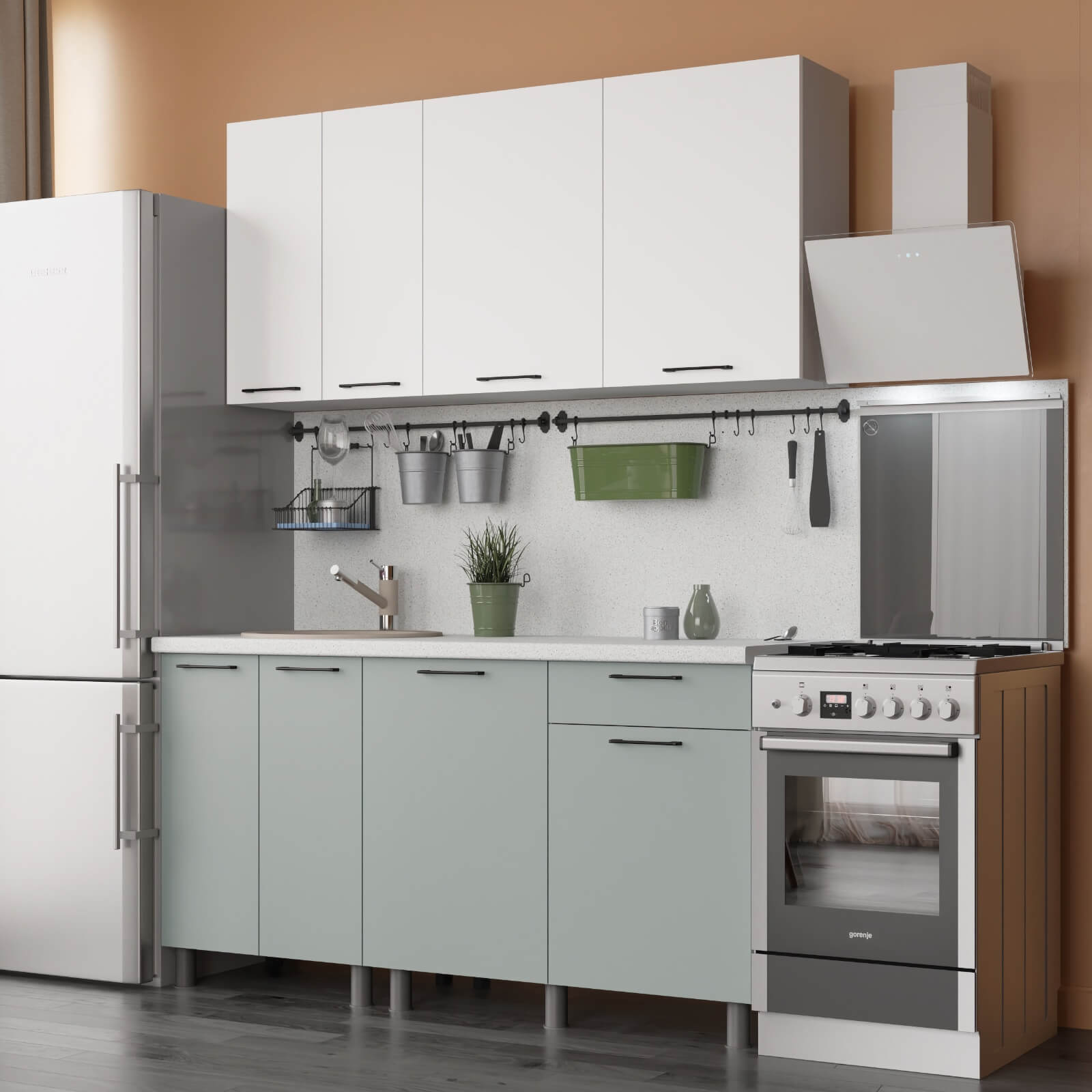 "Марбл Готовое решение" 1,6 м белый/белый софт/серый софт