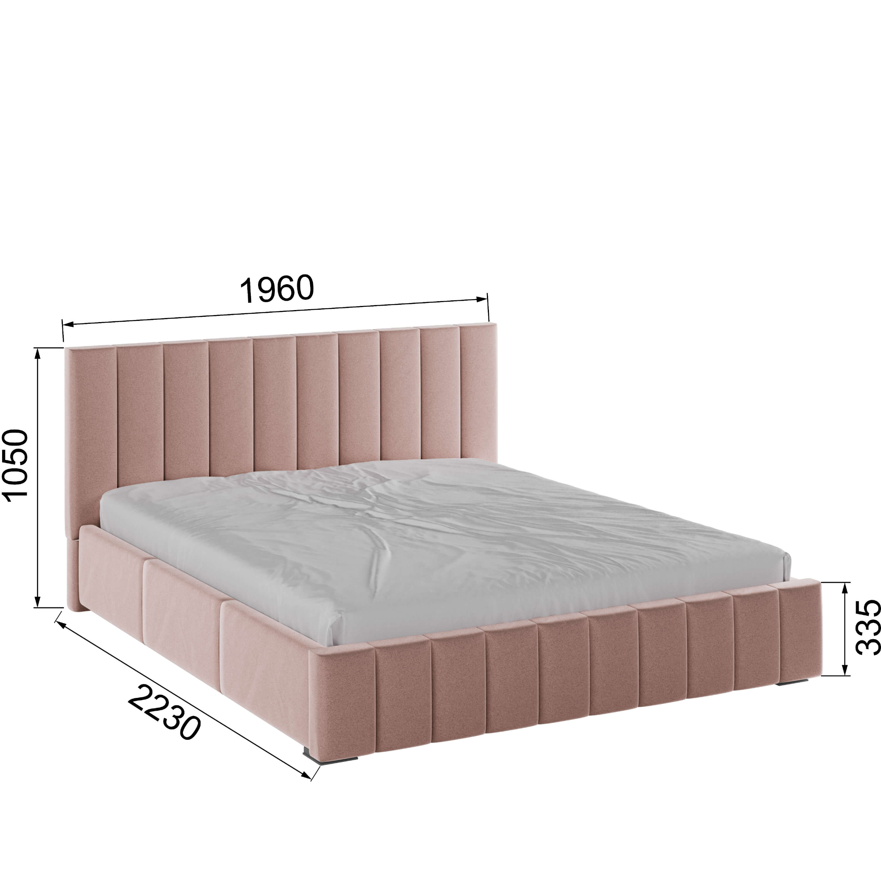 Корпус Нега интерьерной кровати (1,8м) пыльная роза