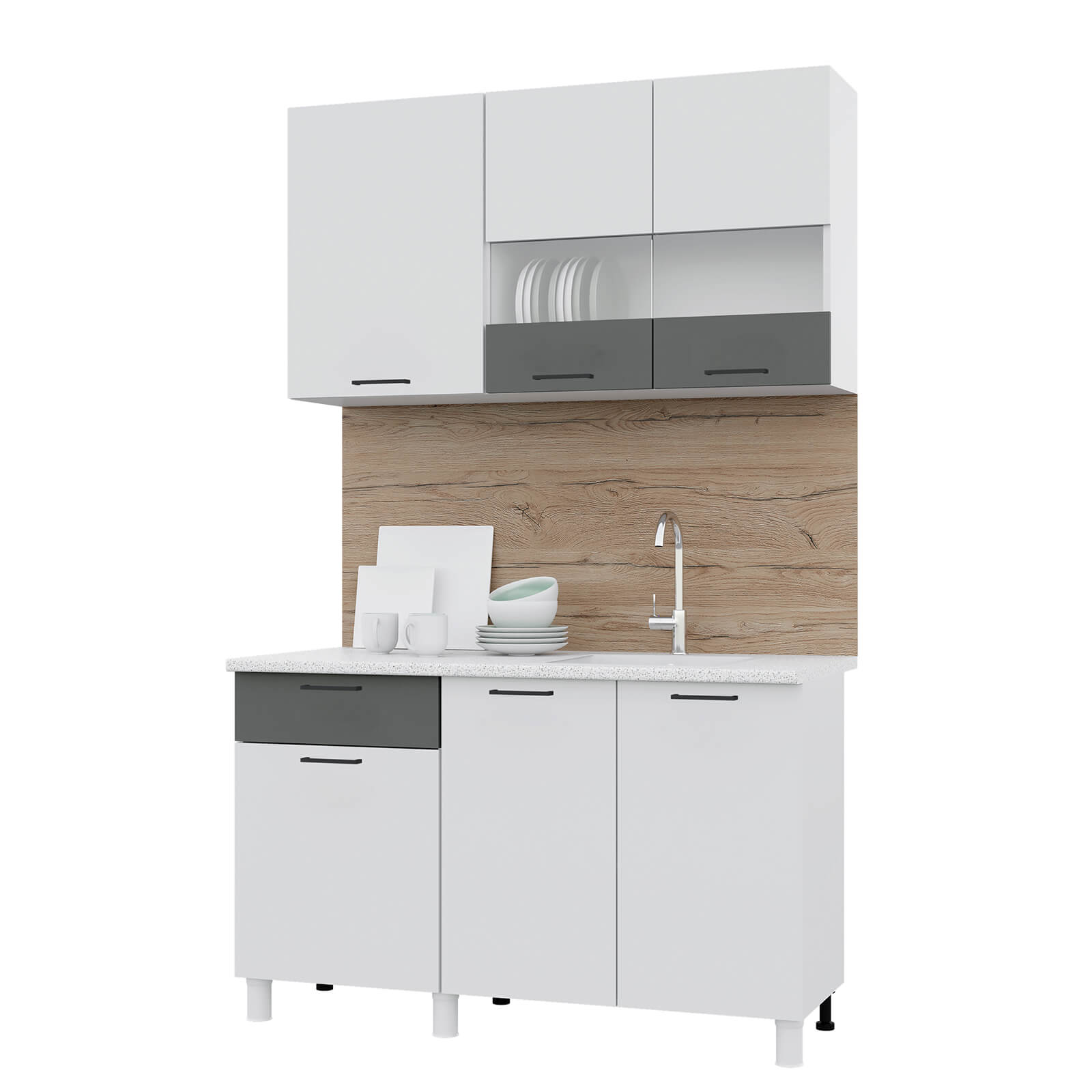 "Trend 1300" МДФ Белый эмалит - холст вулкан