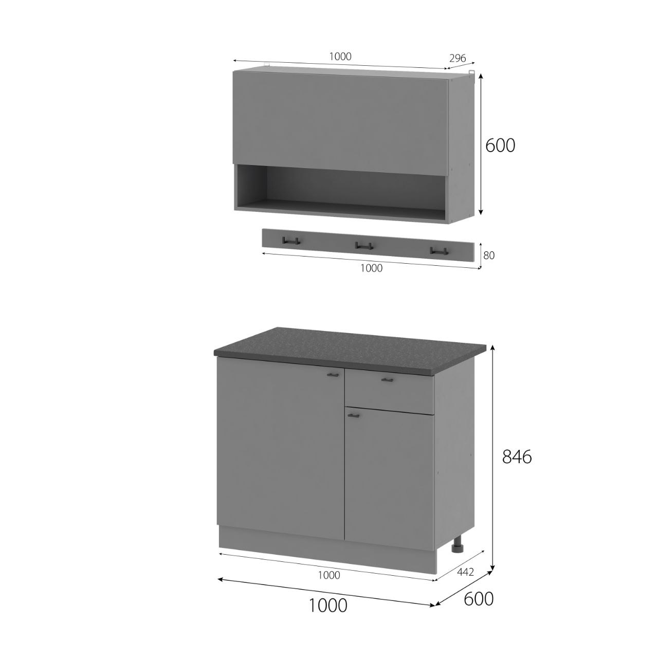 Кухня "Энни" 1,0 м