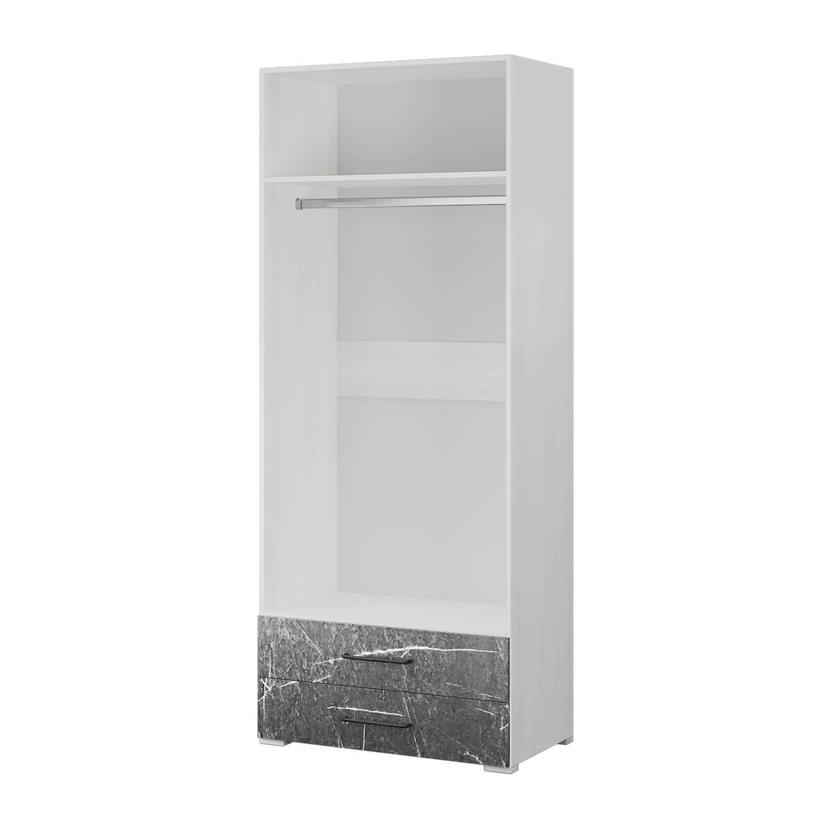 Спальня Теана шкаф 2-хств. ясень анкор светлый/МДФ мрамор дарк