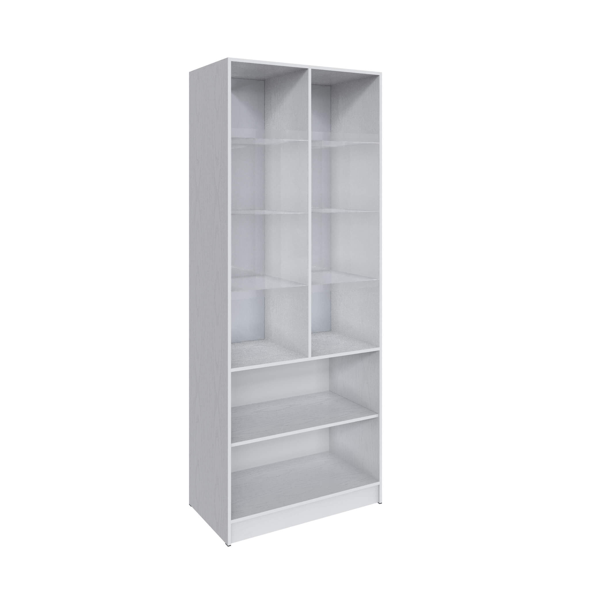 Гостиная Мадрид Шкаф (0,9) с 2 витринами белый