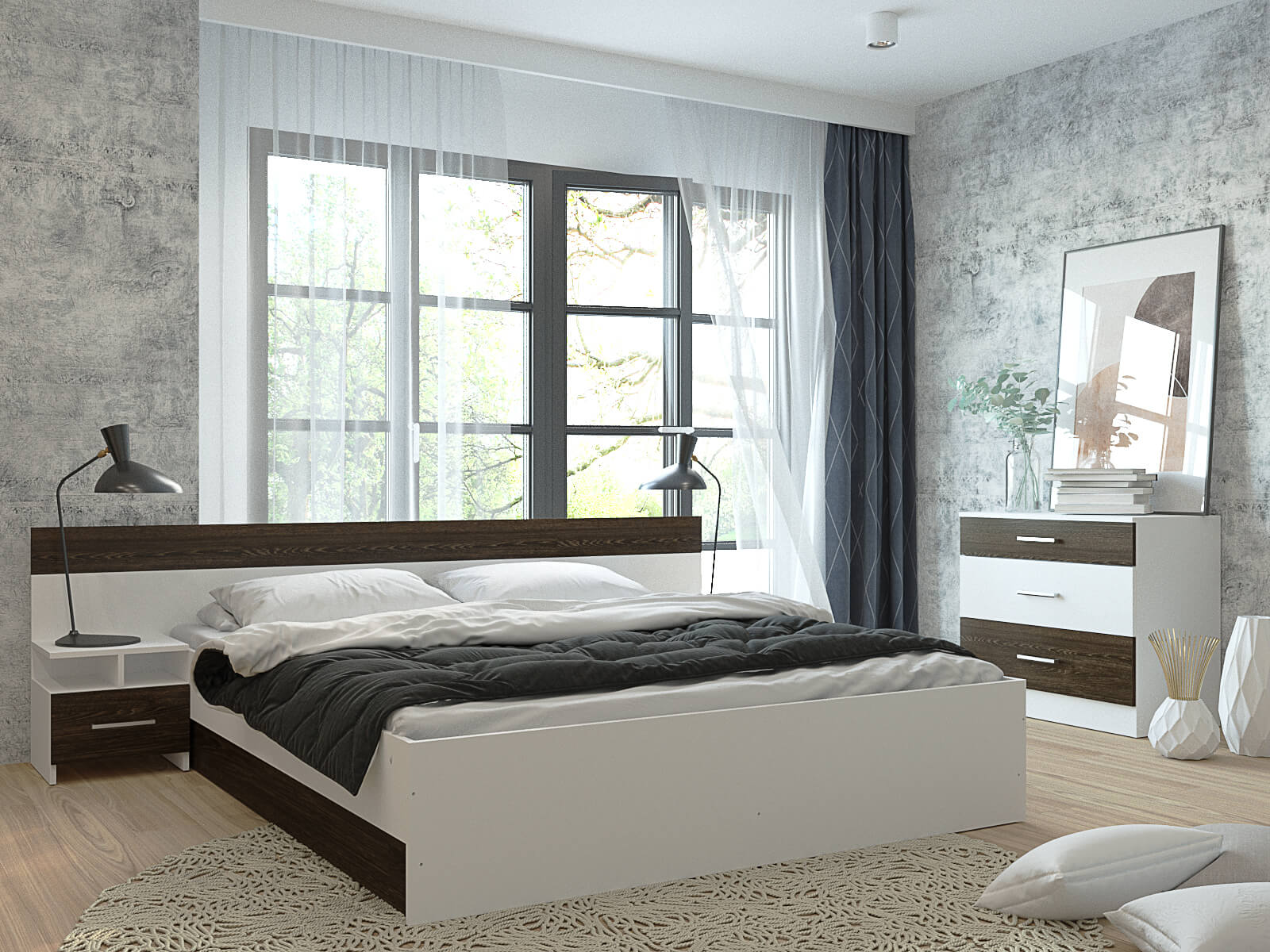 "Леси" Спальня (Венге - дуб молочный)