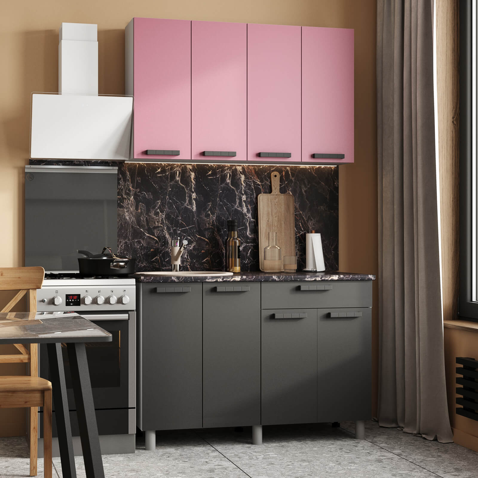 "Осло Готовое решение" 1,2 м белый/карбон сакура/карбон вулкан