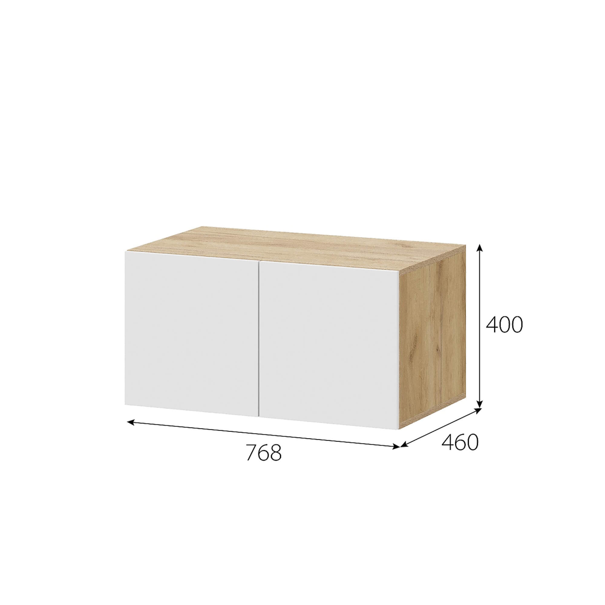 МС "Абрау" Шкаф верхний (двухстворчатый) Дуб Золотой/Белый