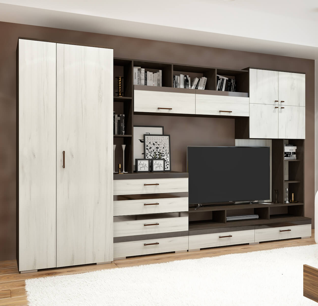 Гостиная Коста ЛДСП дуб венге/крафт белый