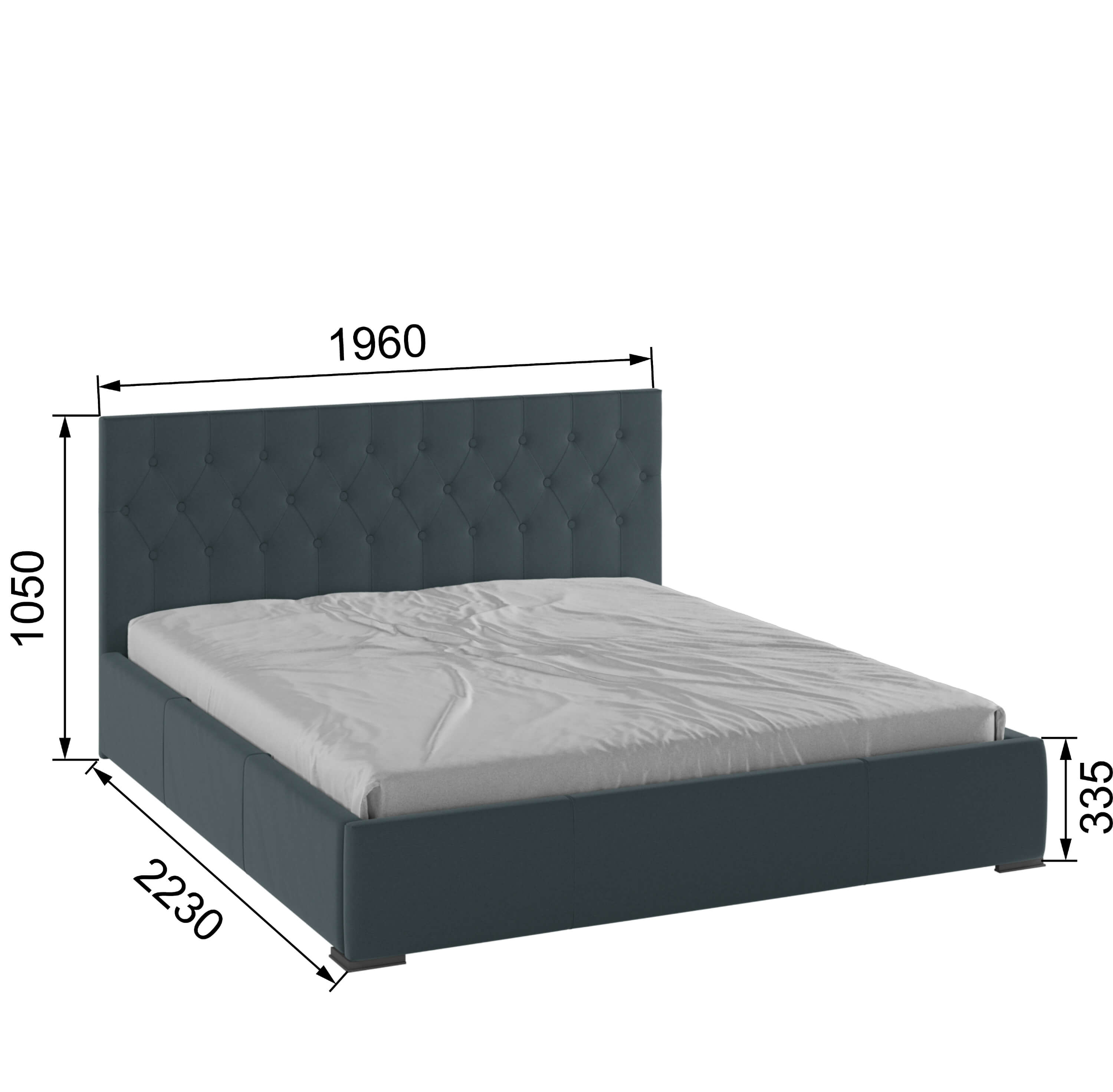 Корпус Октавия интерьерной кровати (1,8м) серый ромб