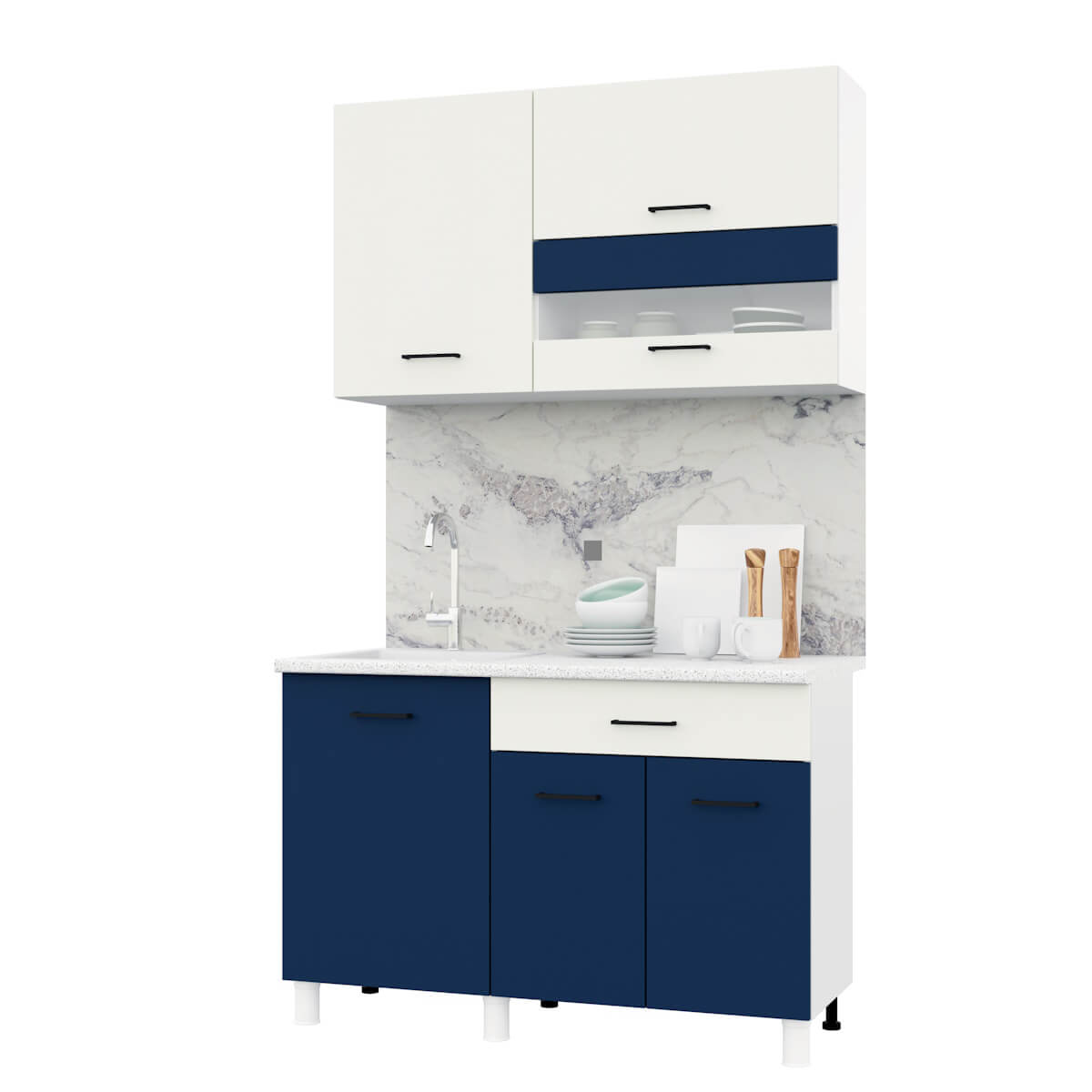 "Trend 1200" МДФ Холст сапфир - холст молоко