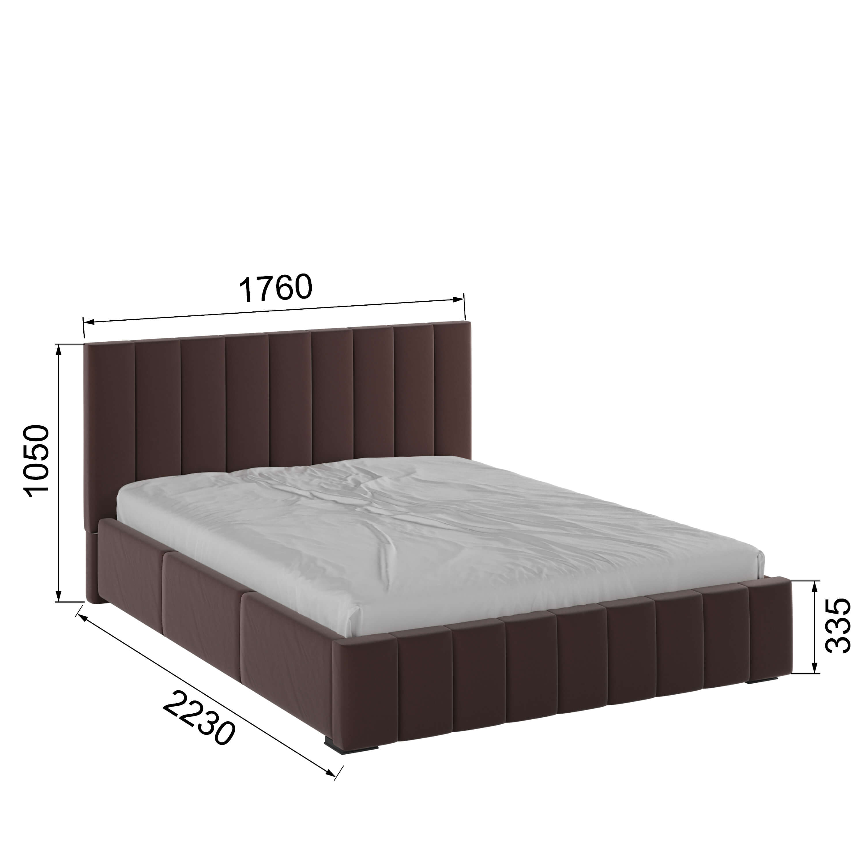 Корпус Нега интерьерной кровати (1,6м) коричневый