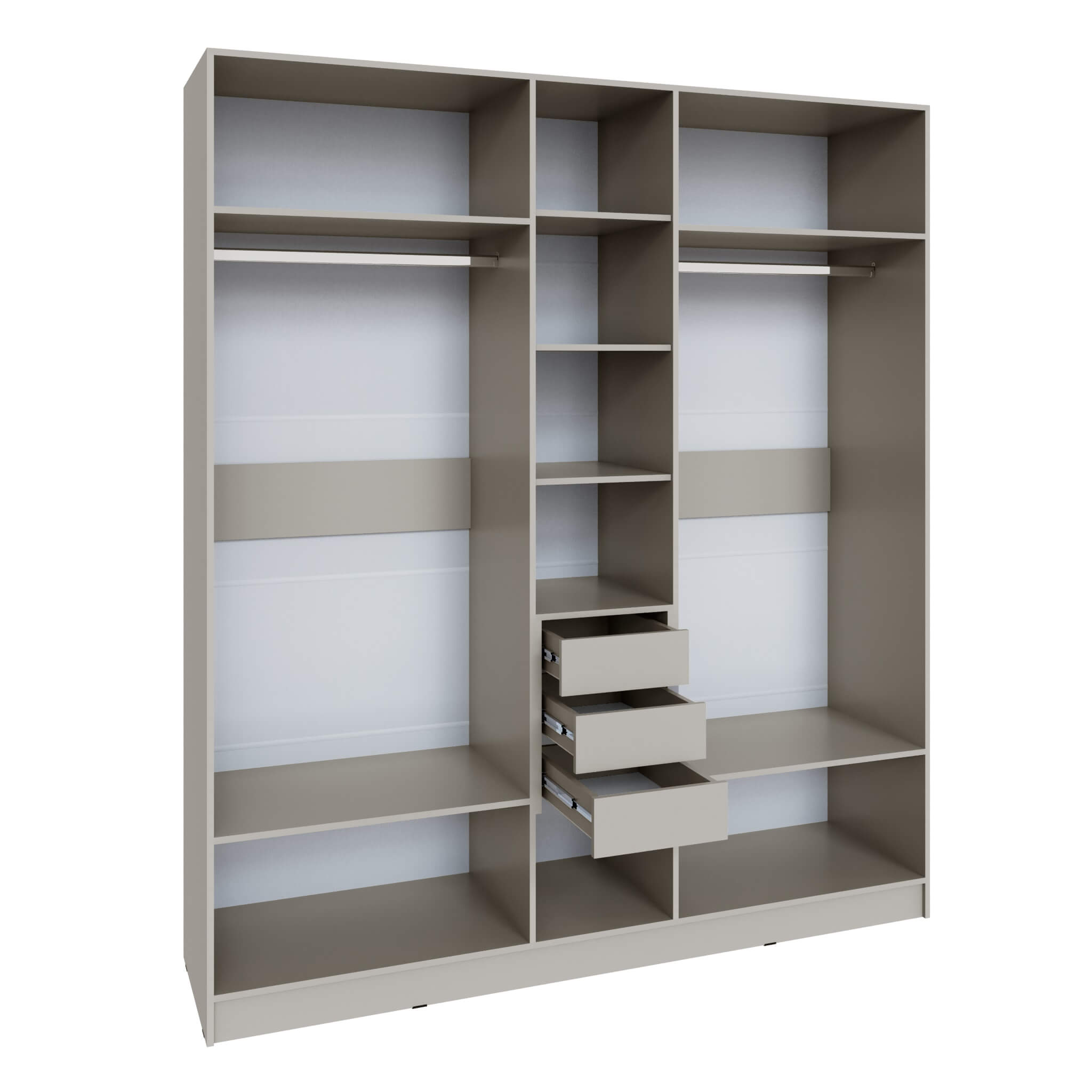 Шкаф Мадрид (2,0) с 3 ящ. внутри с зеркалом кашемир