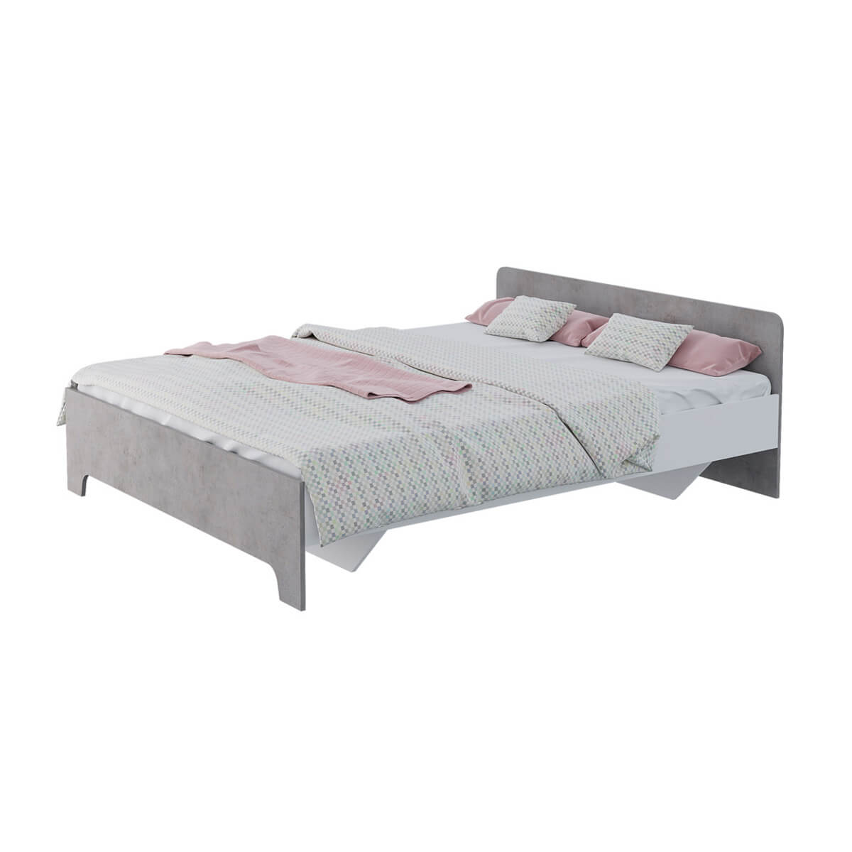 "Victor" Кровать (Белый - бетон)