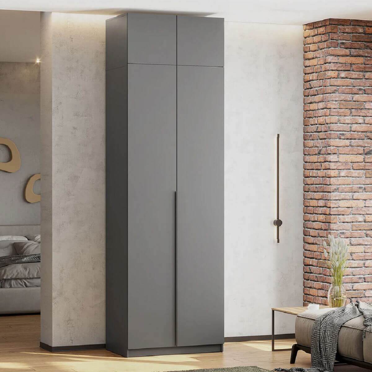 Шкаф "ШК 5" (800 Антресоль) Графит серый