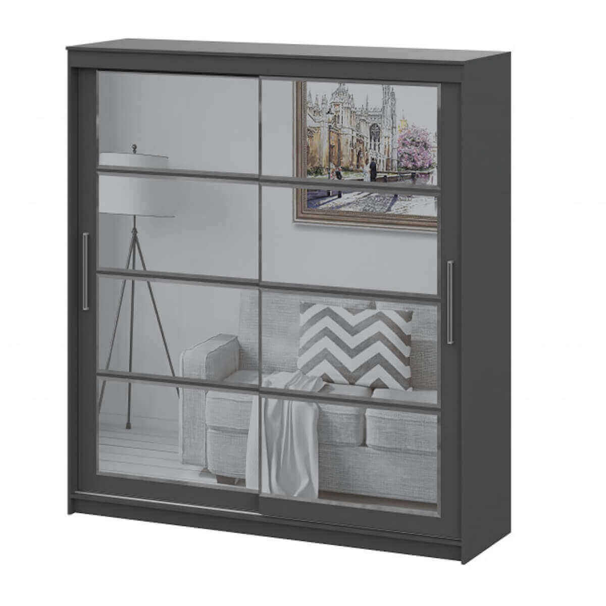 Шкаф-купе "ШКП 3" (2,0) МАКС Графит серый